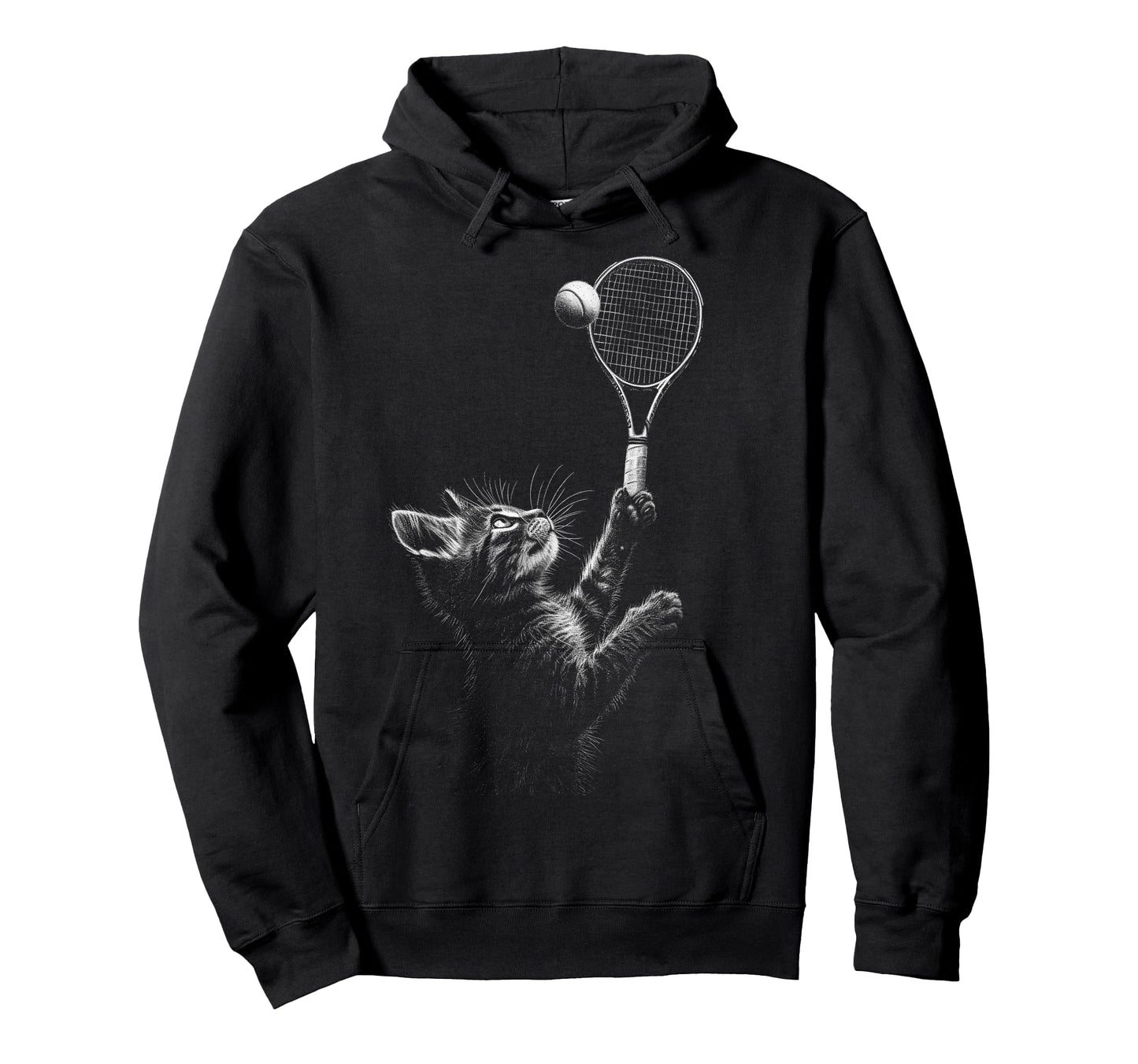 Funny Cat Playing Tennis - Tennis Racket Cat T-Shirt
