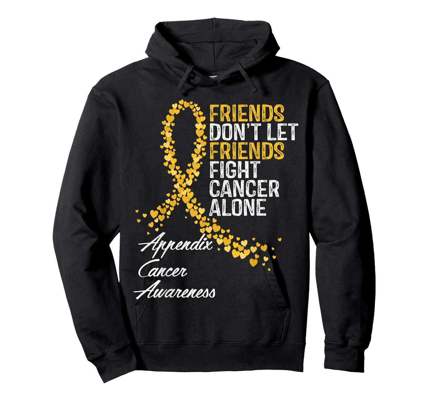 Appendix Cancer Awareness Friends Fighter Warrior Support T-Shirt