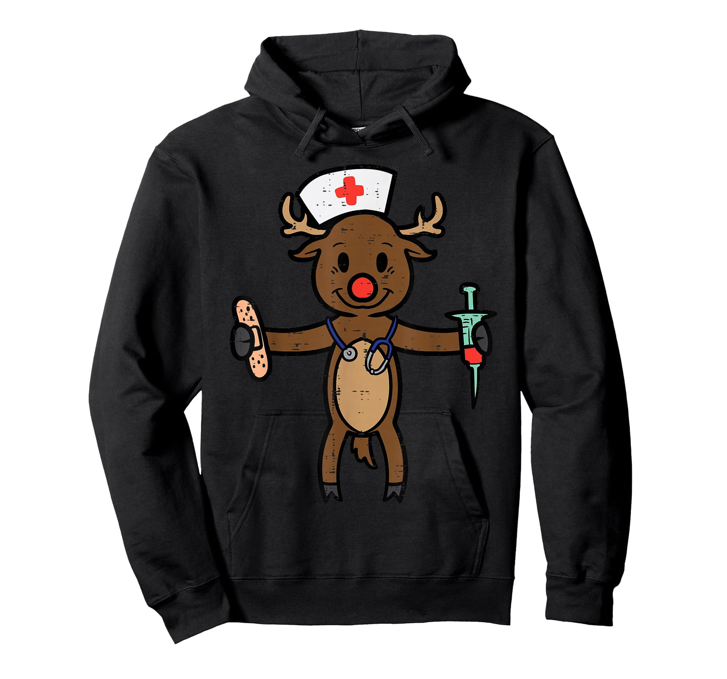 Christmas Nurse Reindeer Funny Xmas Nursing Scrub Top Women T-Shirt