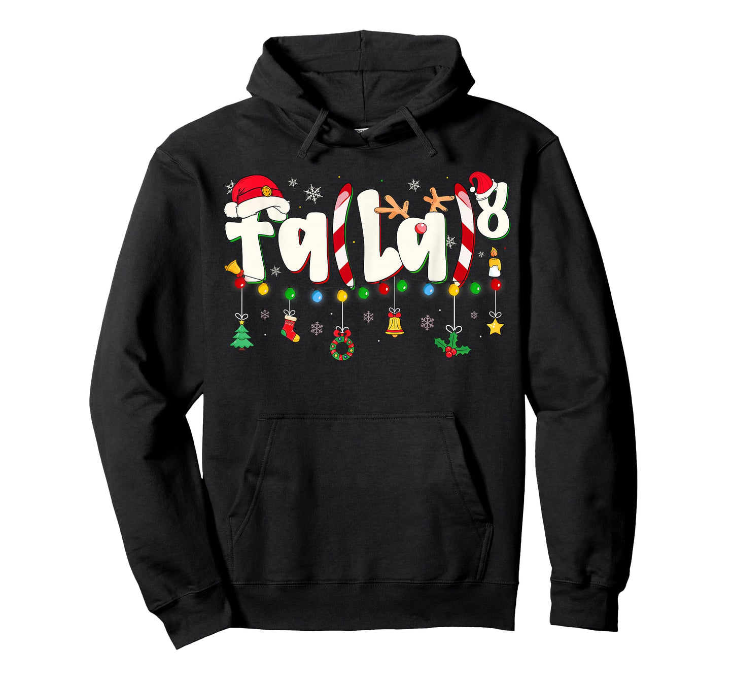 Funny Christmas Lights FA (La) 8 Santa Hat Math Teacher Kid T-Shirt