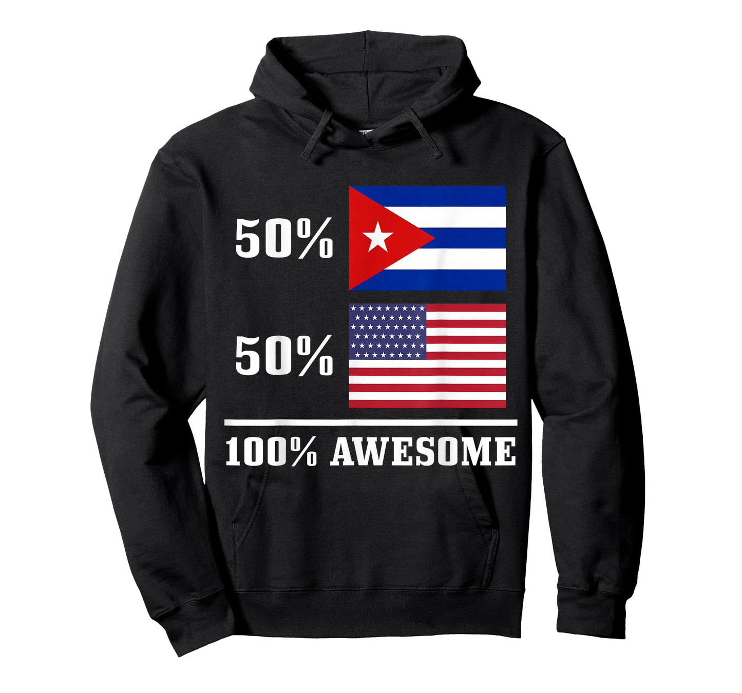 50% Cuba 50% USA Cuban American Flag Pride Heritage T-Shirt