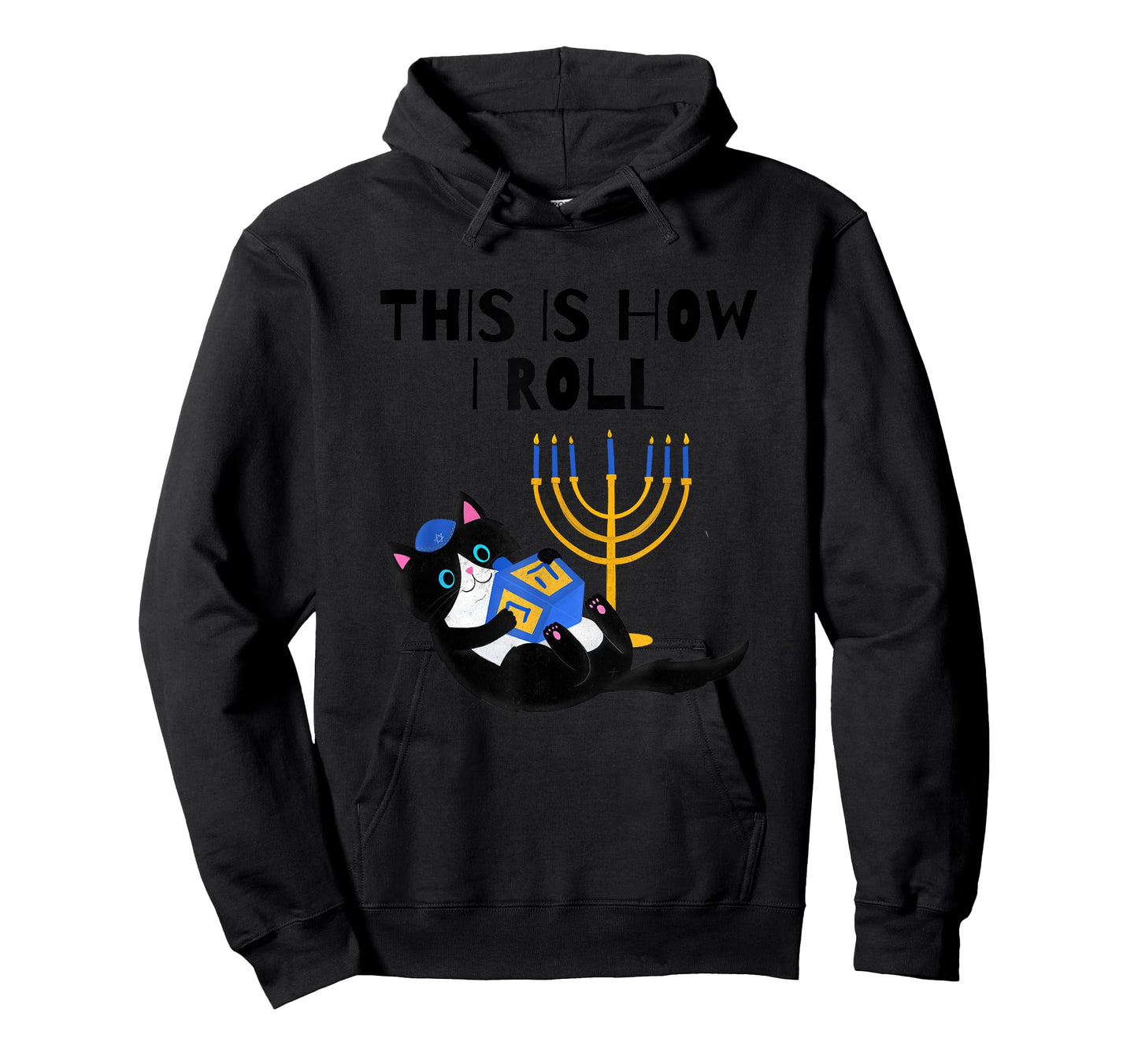 This Is How I Roll Shirt Cat Dreidel Menorah Funny Hanukkah T-Shirt