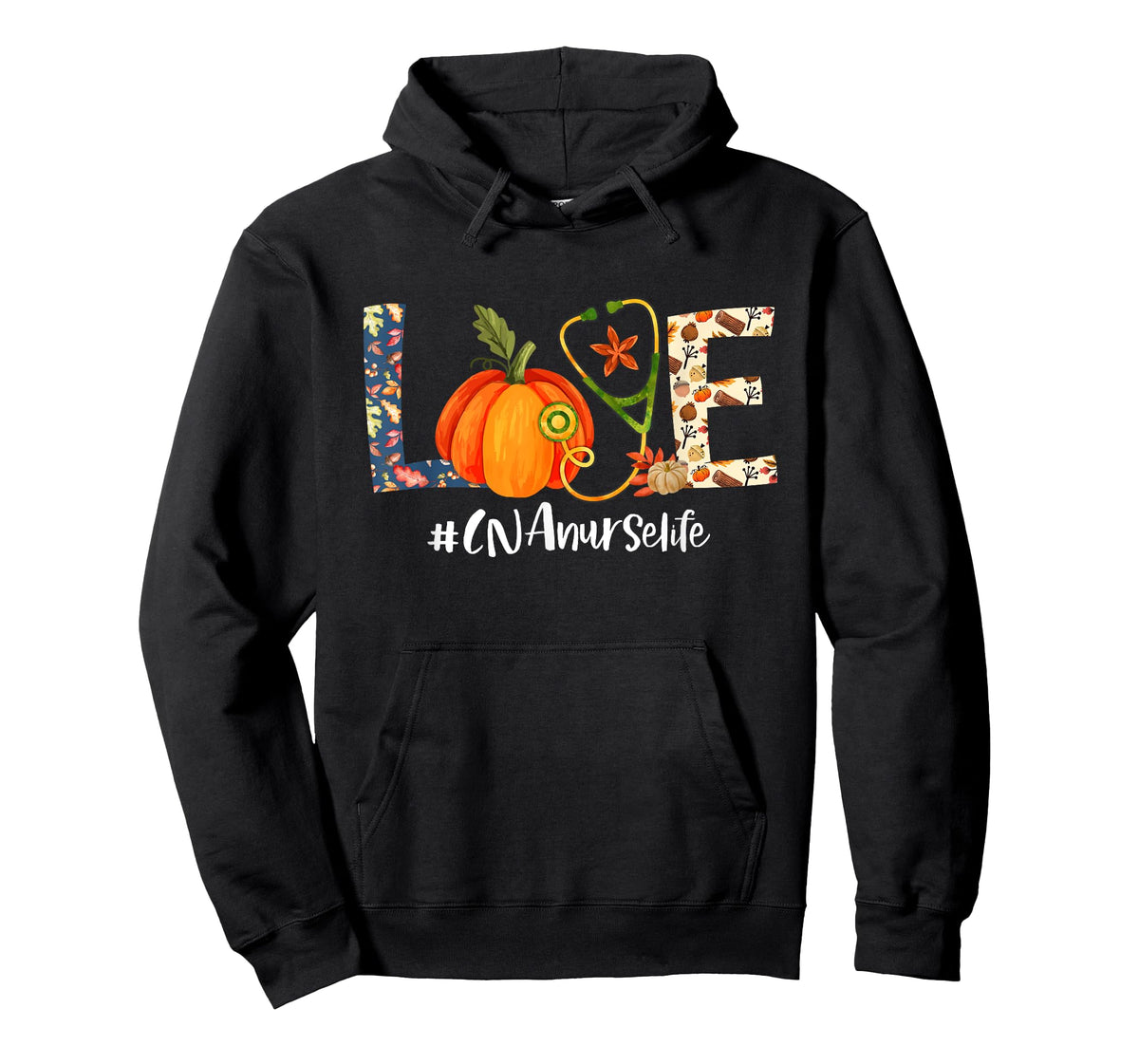 Love CNA Nurse Life Thanksgiving Fall Autumn Pumpkin Scrub T-Shirt