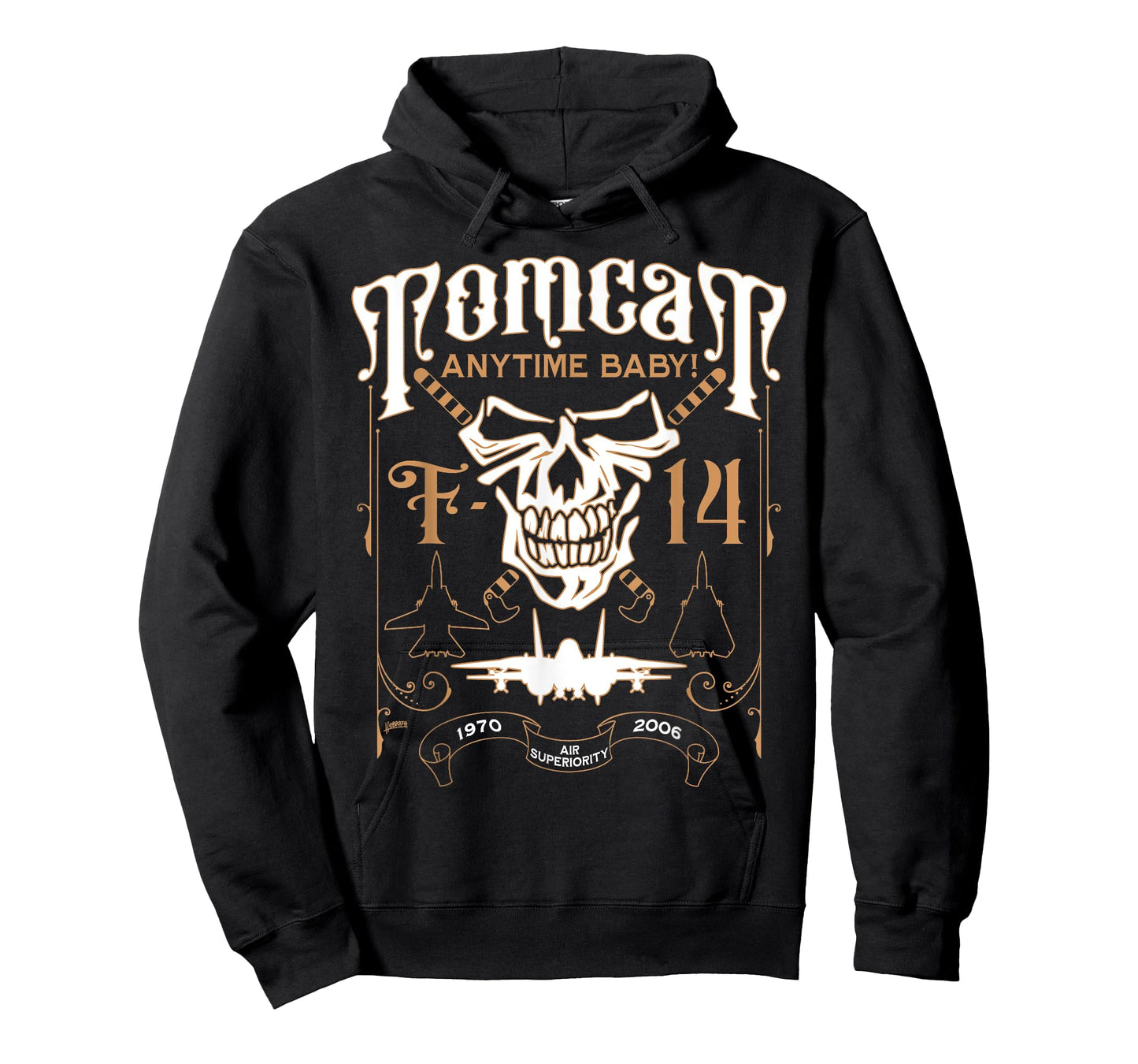 Classic F-14 Tomcat Military Fighter Jet Skull T-Shirt