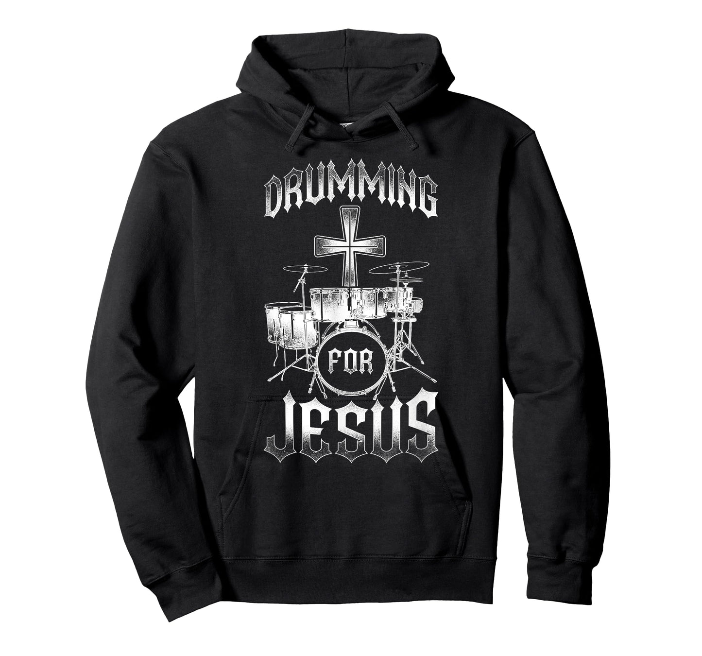 Drummer Drum Set Jesus Faith Cross Vintage Drumming For T-Shirt