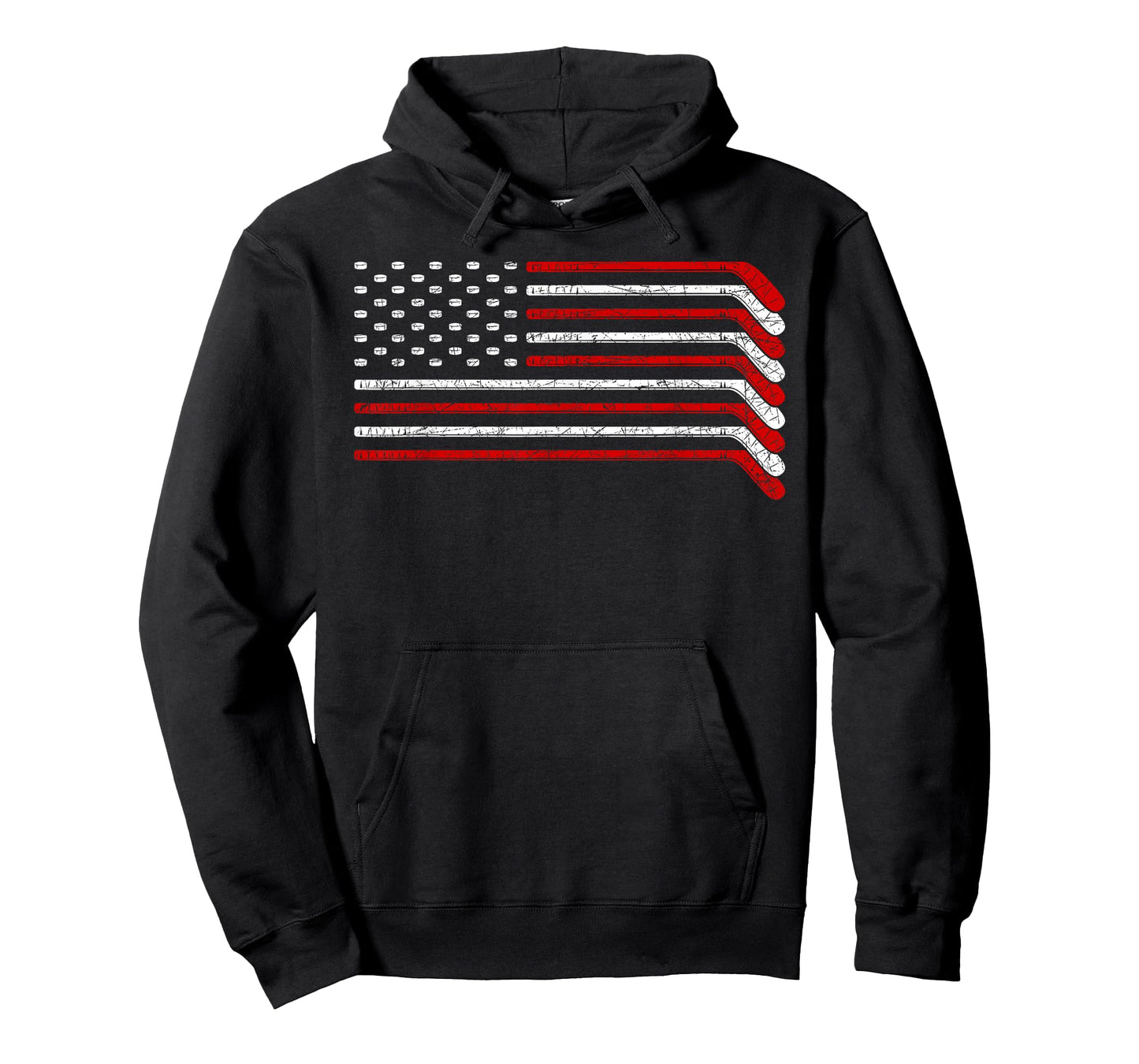US Flag Hockey Stick Patriotic American Hockey Player Hockey T-Shirt