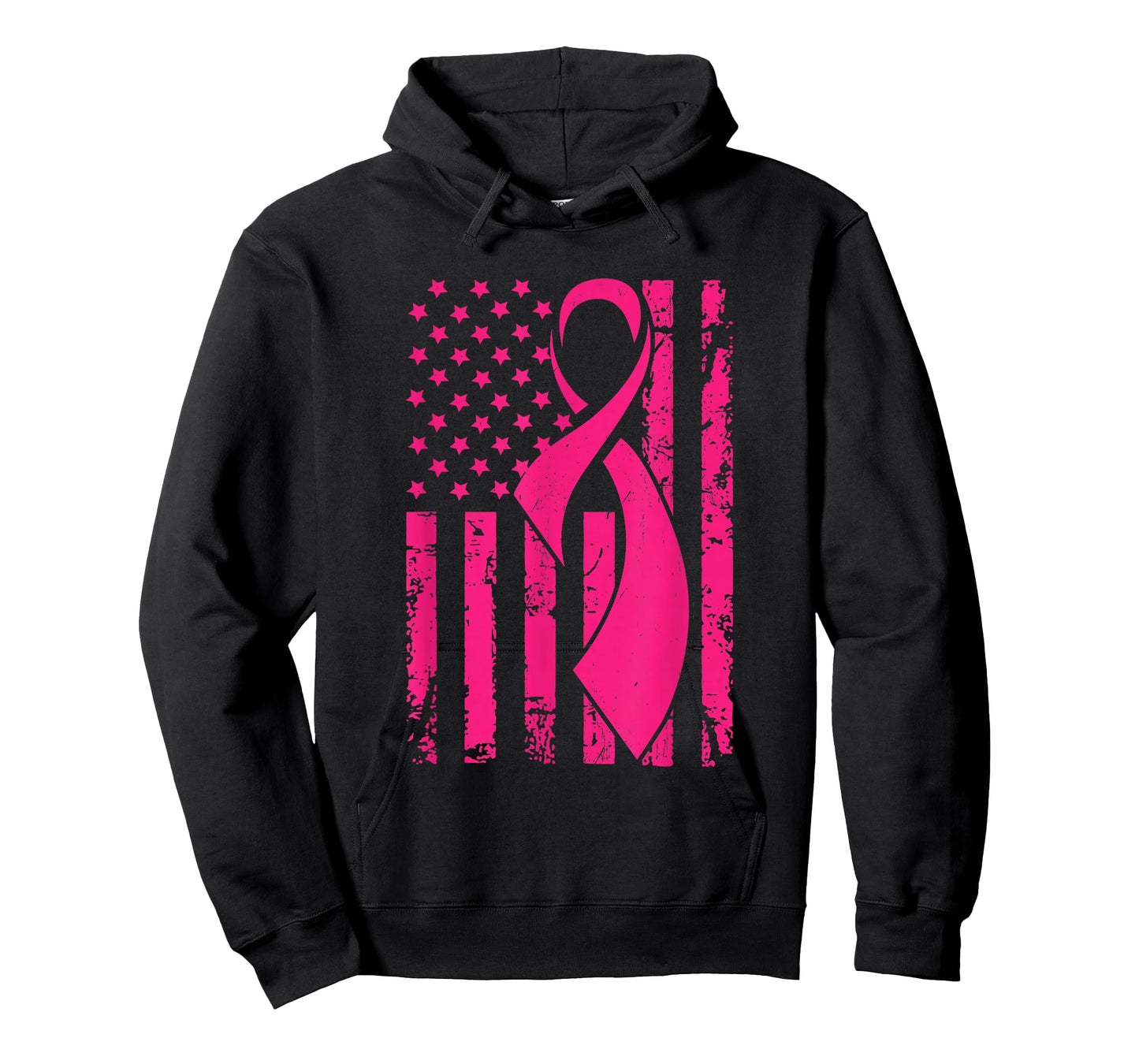 American Flag Distressed Breast Cancer Awareness T-shirt T-Shirt