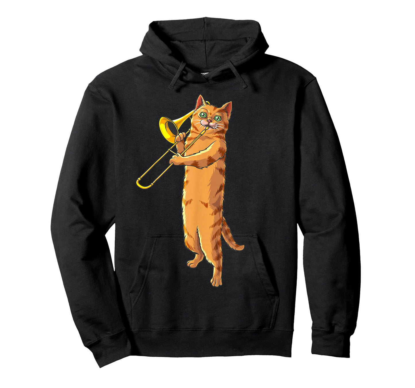 Funny Cat Playing Trombone Gift | Cool Kitten Musician Fan T-Shirt