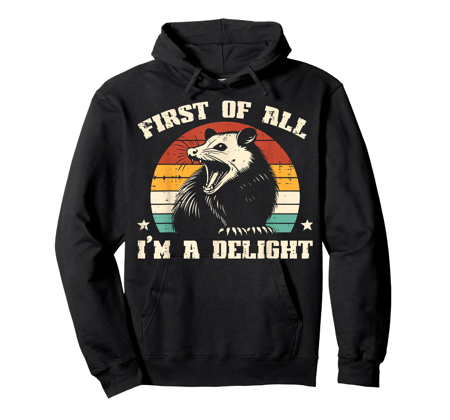 Possum First Im Delight Vintage Opossum Humor Men Women Kids T-Shirt