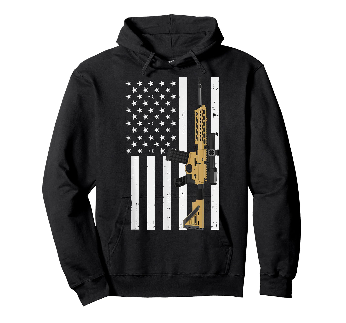 Retro Rifle American Flag - USA Patriotic Gun Lover Gift T-Shirt