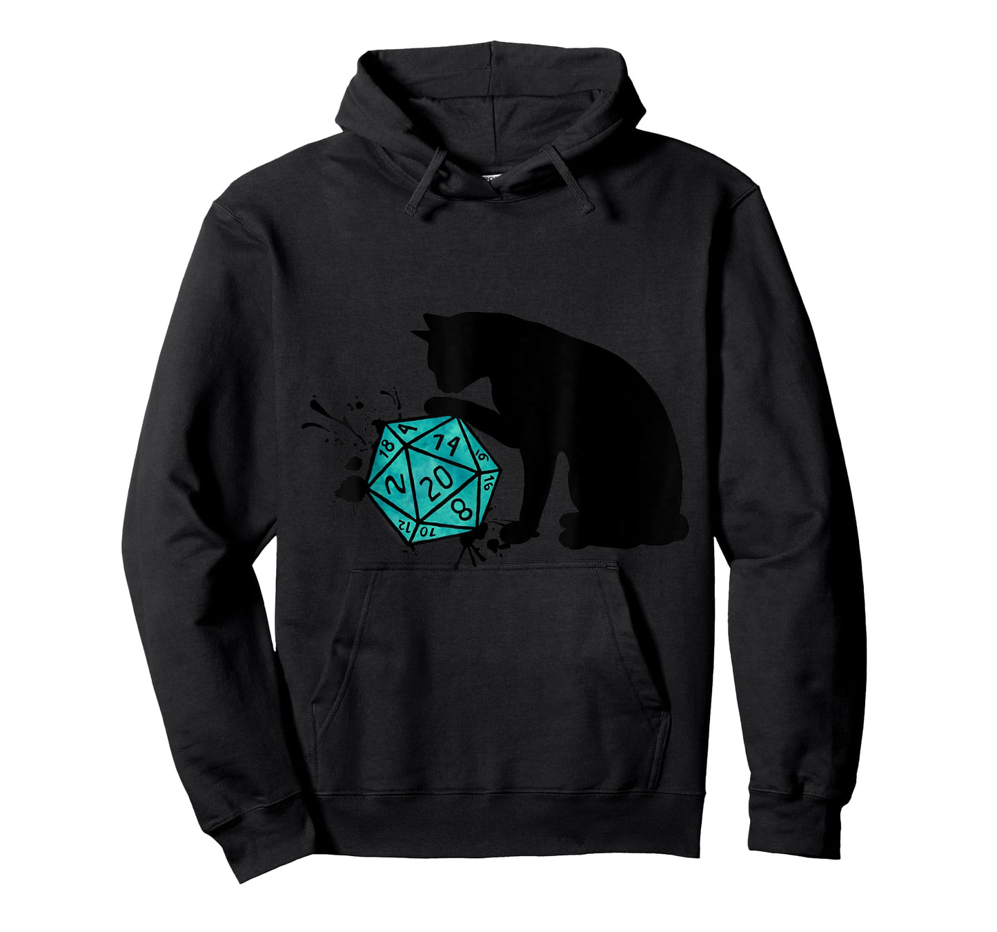 Nerdy Cat with D20 Cube - Cat Lovers T-Shirt