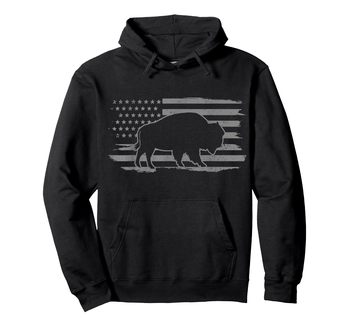 Bison Lover American Flag Buffalo Patriotic Vintage T-Shirt