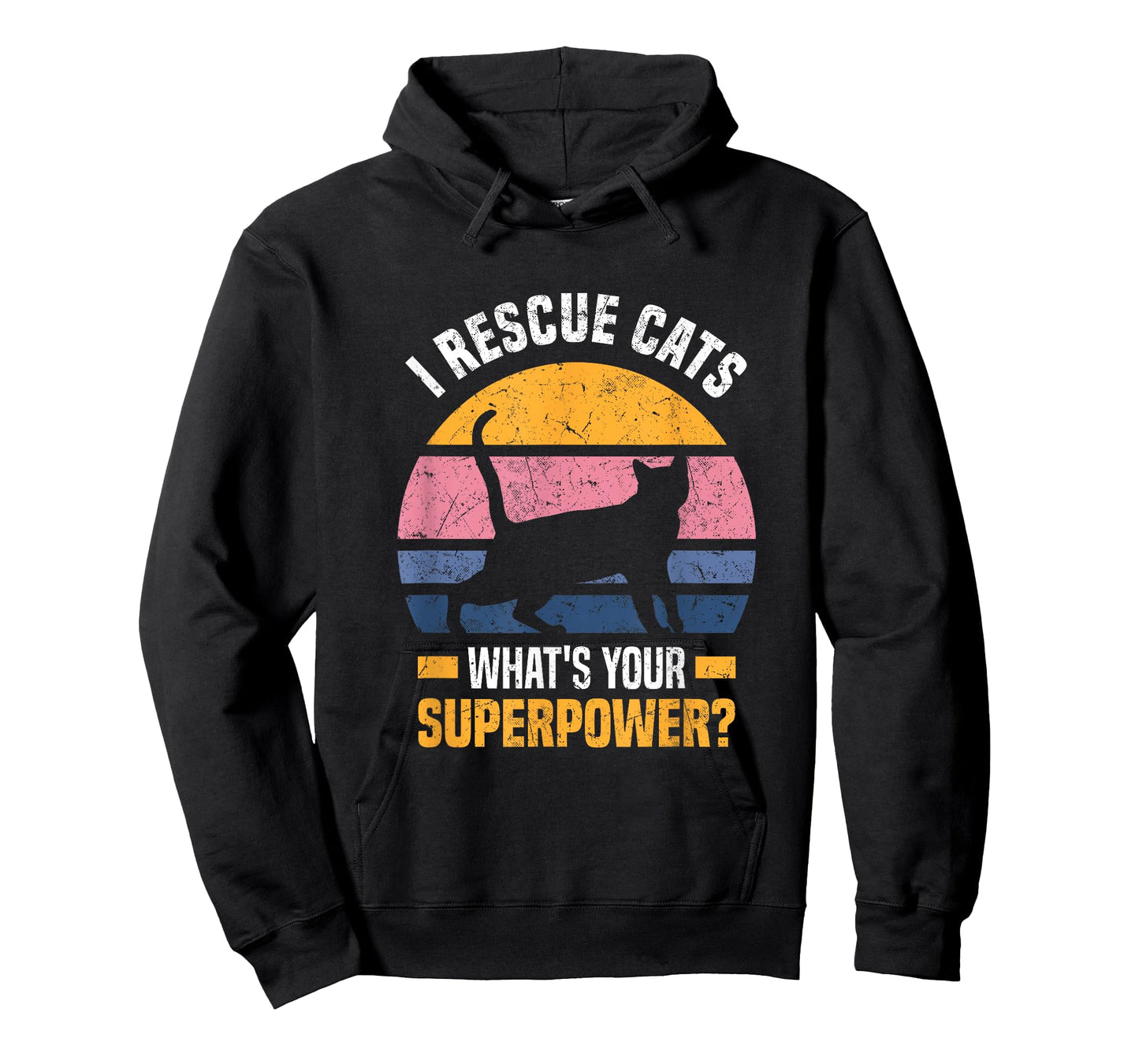 I Rescue Cats What´s Your Superpower? USA Flag Rescue Cat T-Shirt