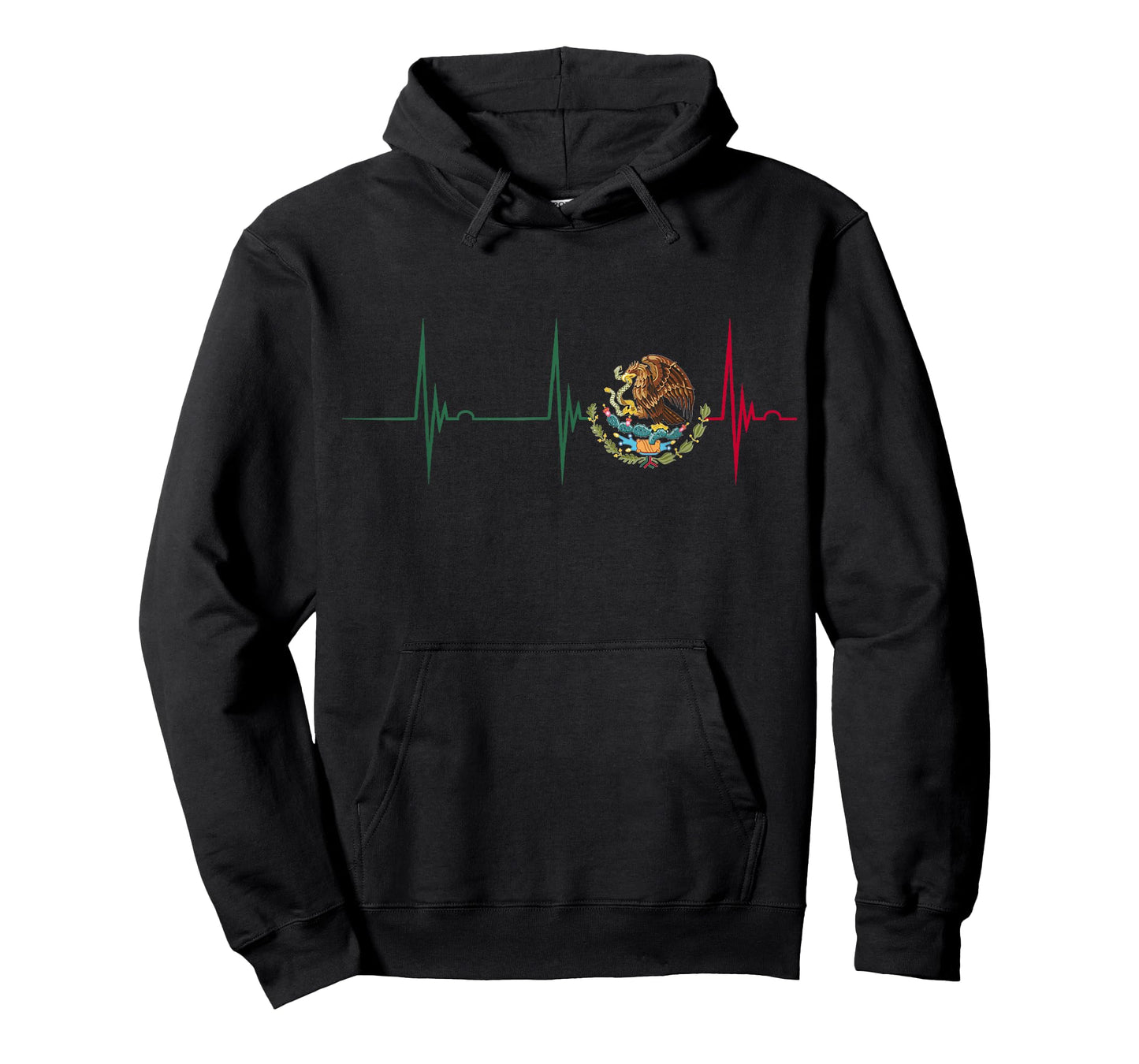 Mexico Heartbeat EKG Pulse Mexican Pride Emblem Mexico Flag T-Shirt