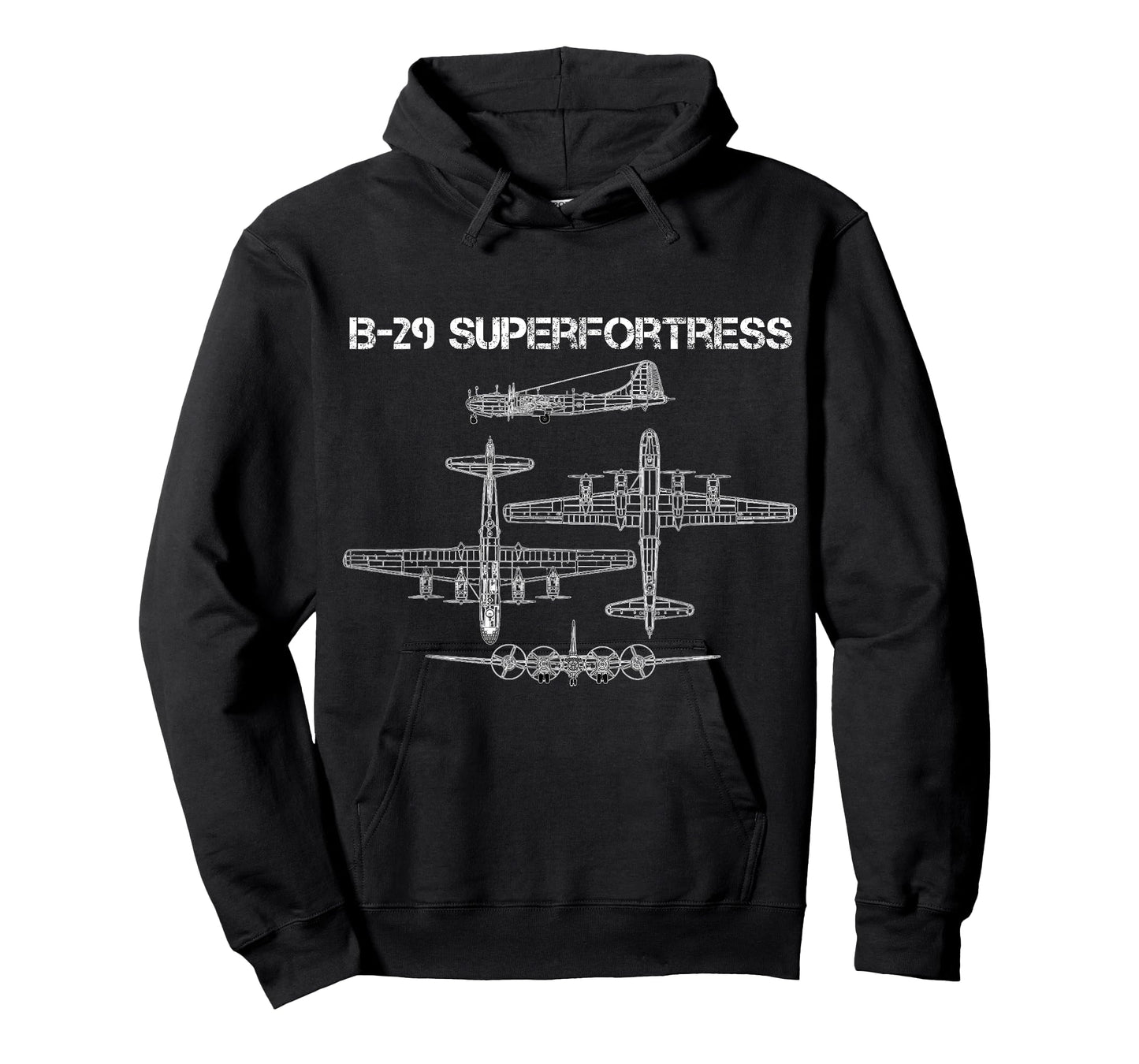 B-29 Superfortress WW2 Heavy Bomber Aircraft Blueprint T-Shirt