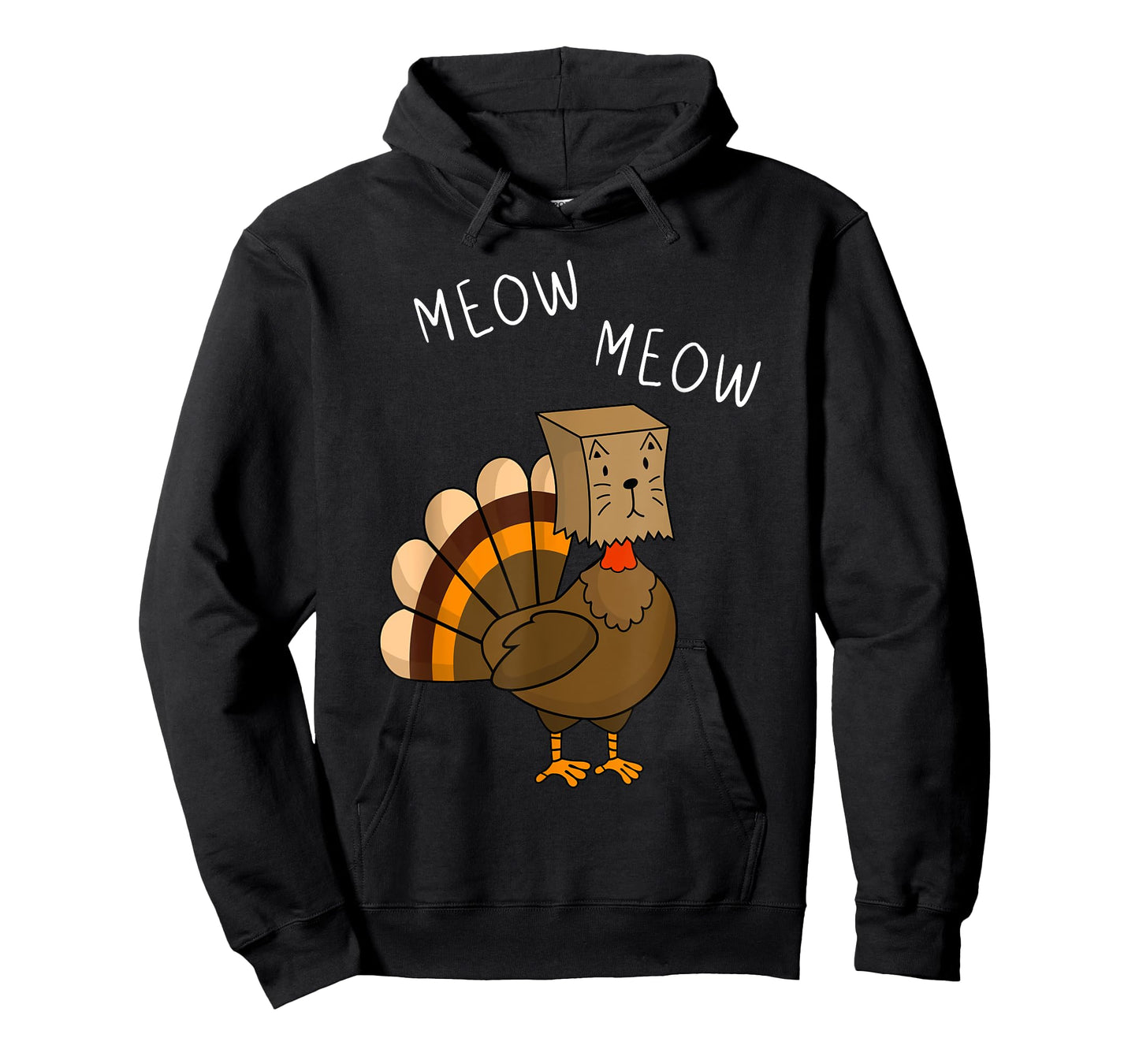 Funny Thanksgiving Fake cat Meow with Turkey T-Shirt
