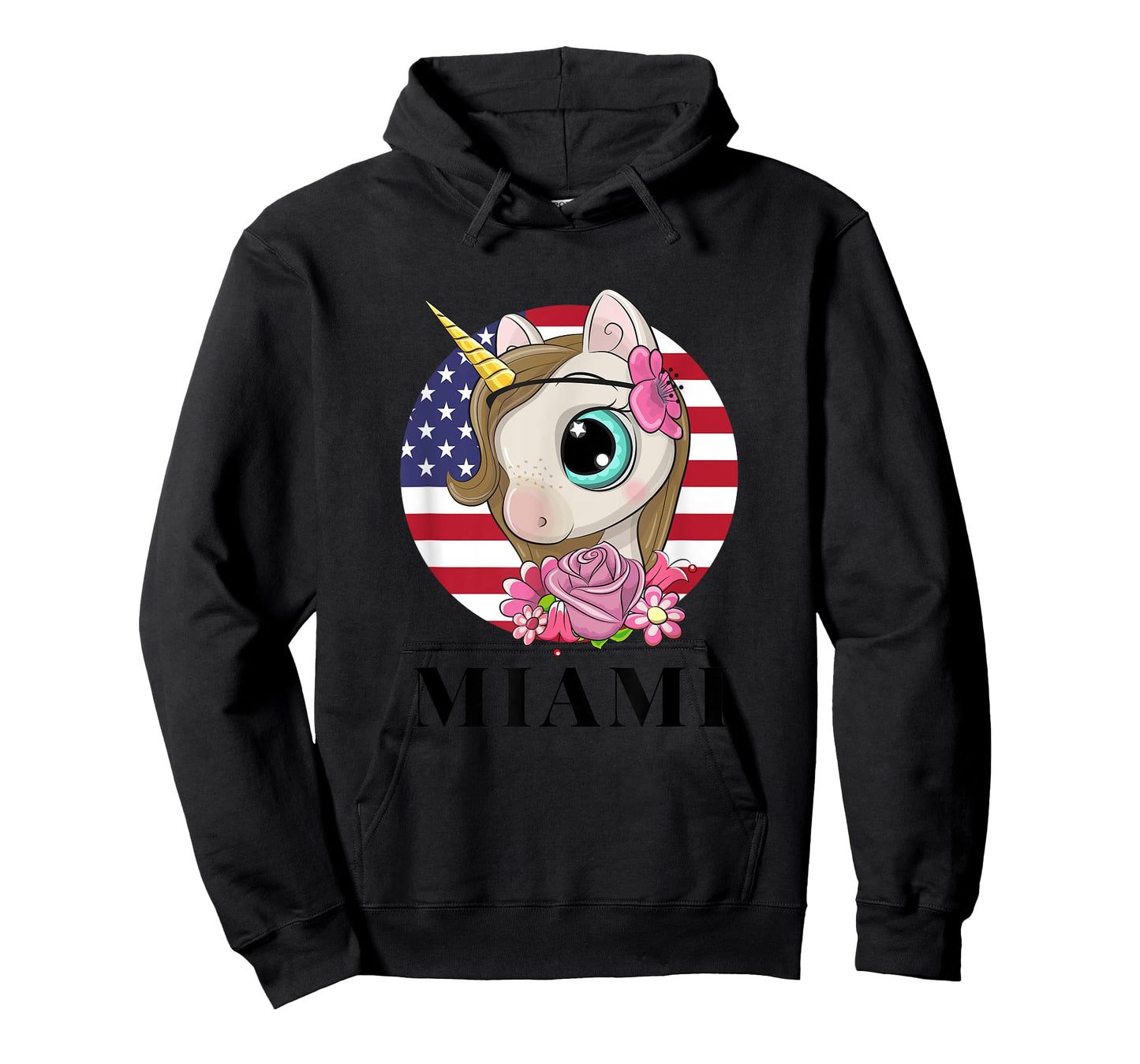 Cool Illustration Miami FL USA Unicorn Rainbow Squad Graphic T-Shirt