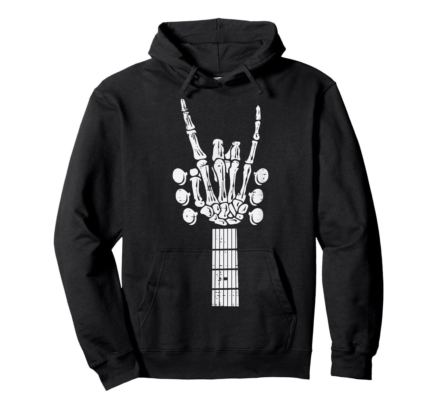 Rocker Guitar Skeleton Rock Hand Music Men Boys Kids Teens T-Shirt