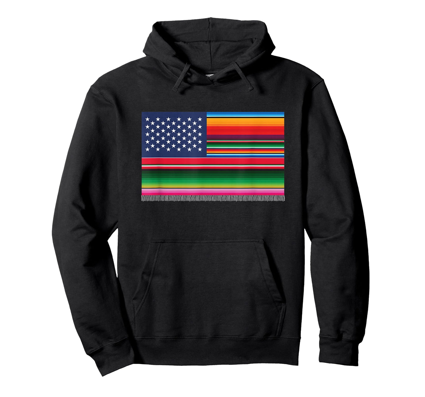American Serape Blanket Striped Flag for Hispanic Chicano T-Shirt