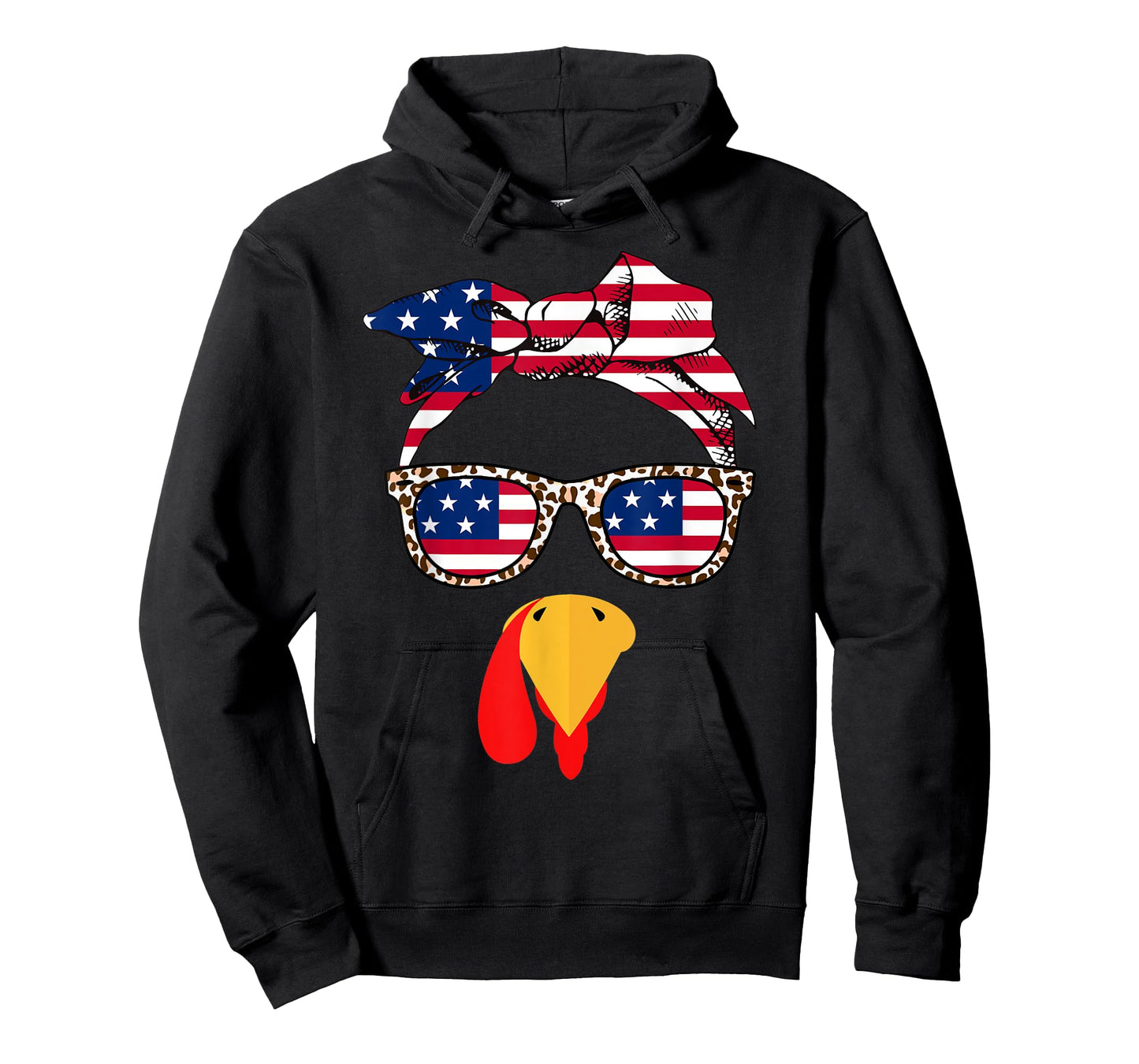 Turkey Face USA Flag Sunglasses Headband Women Thanksgiving T-Shirt