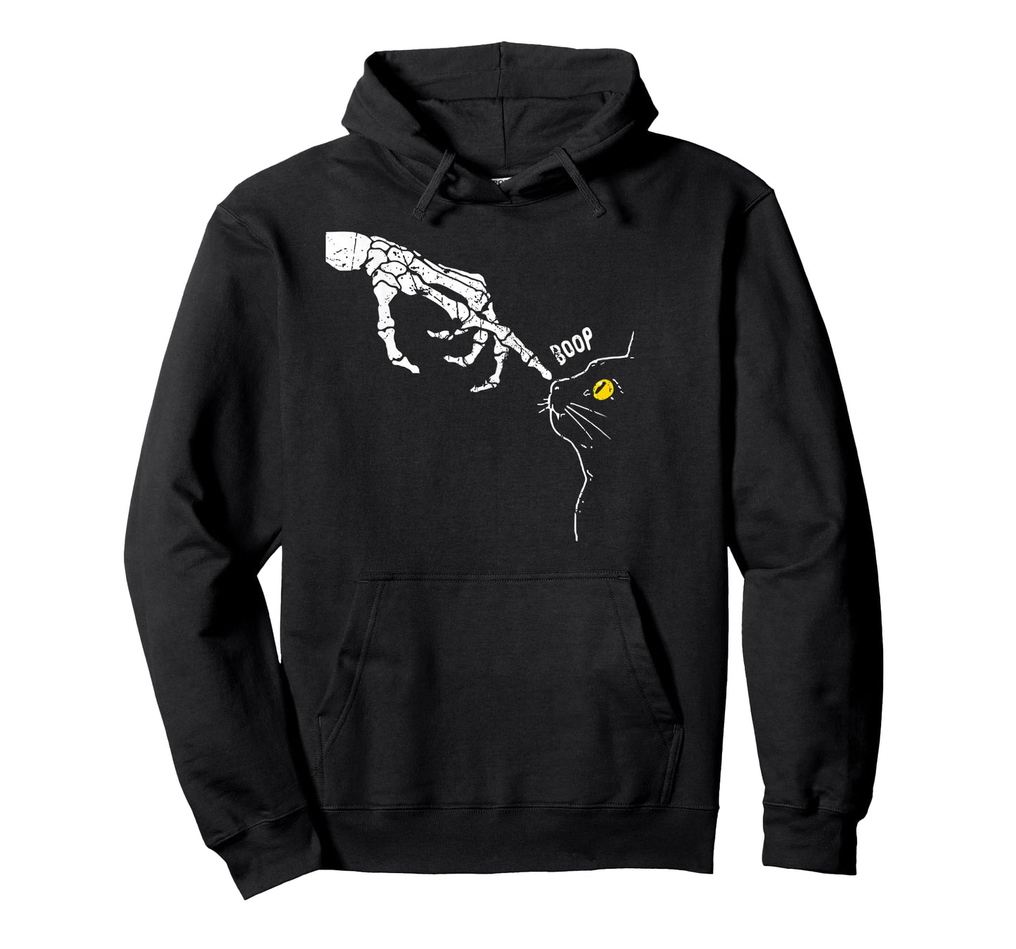 Cat Black Lover Skeleton Hand Boop Funny Halloween 2024 T-Shirt