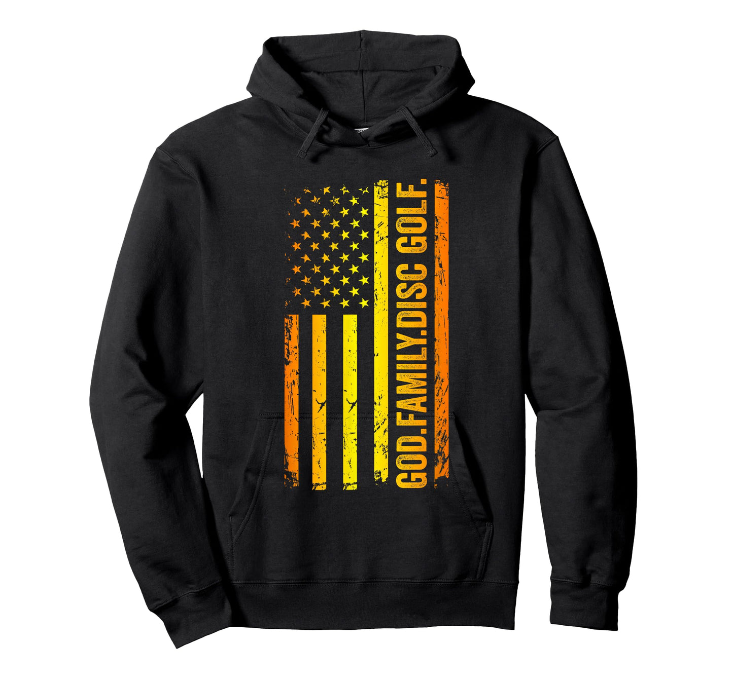 God Family Disc Golf US American Flag Father's Day Dad T-Shirt