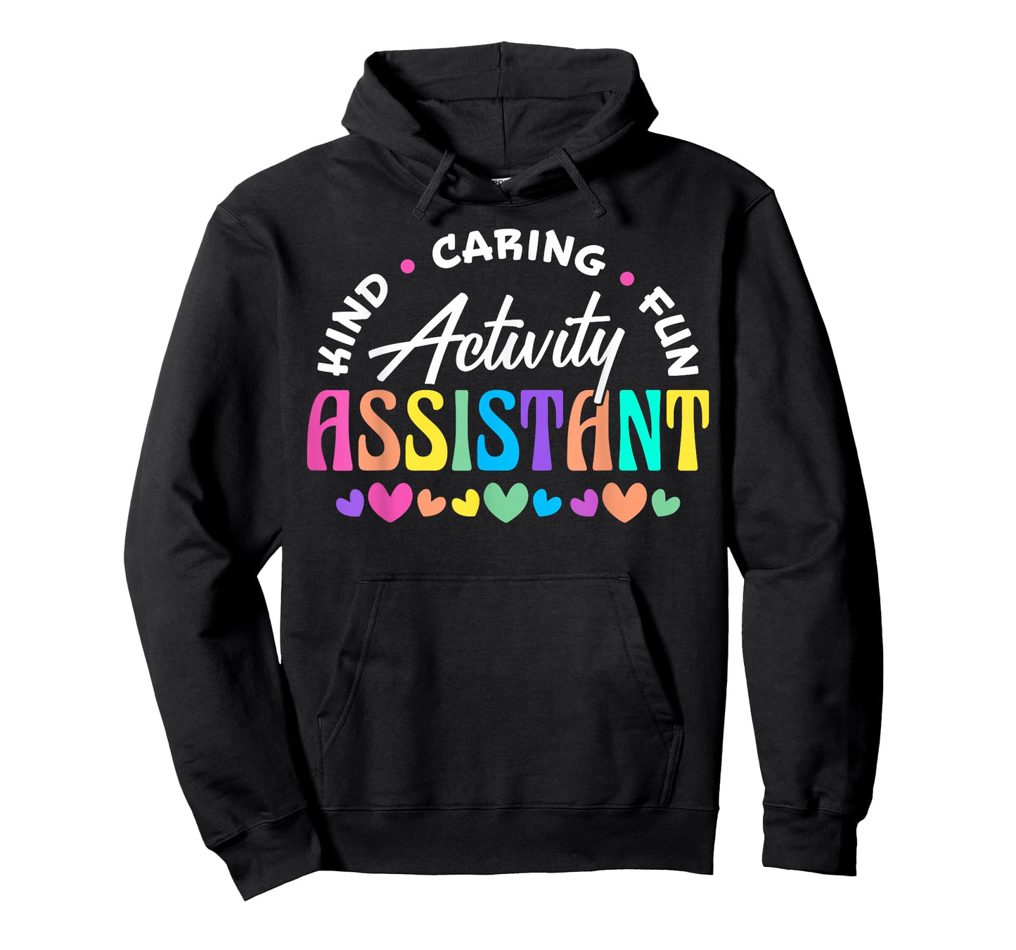 Activity Assistant Appreciation Designs Unisex-Adults Black Cotton 65% Polyester 35% Short Sleeve Crew Neck T-Shirt Small