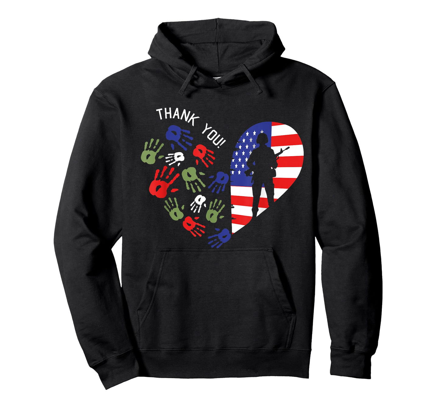 Thank You Veterans Day American Flag Heart Military Army T-Shirt