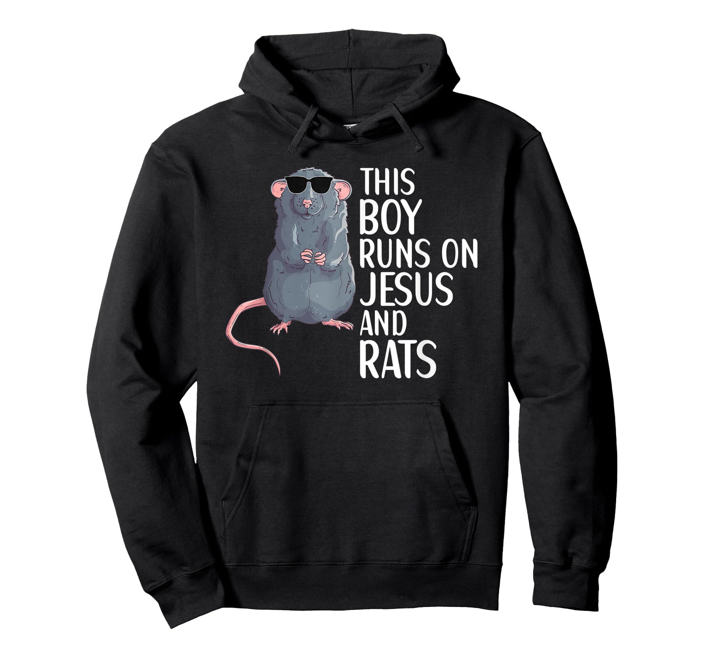 This Boy Runs On Jesus And Rats Funny Rat Lover Apparel T-Shirt