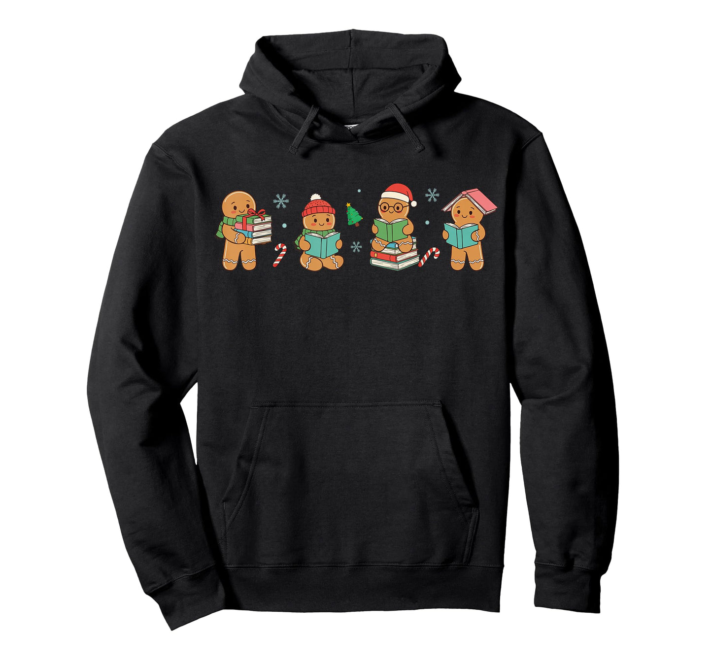 Christmas Library Gingerbread Man Books Lover Bookish T-Shirt