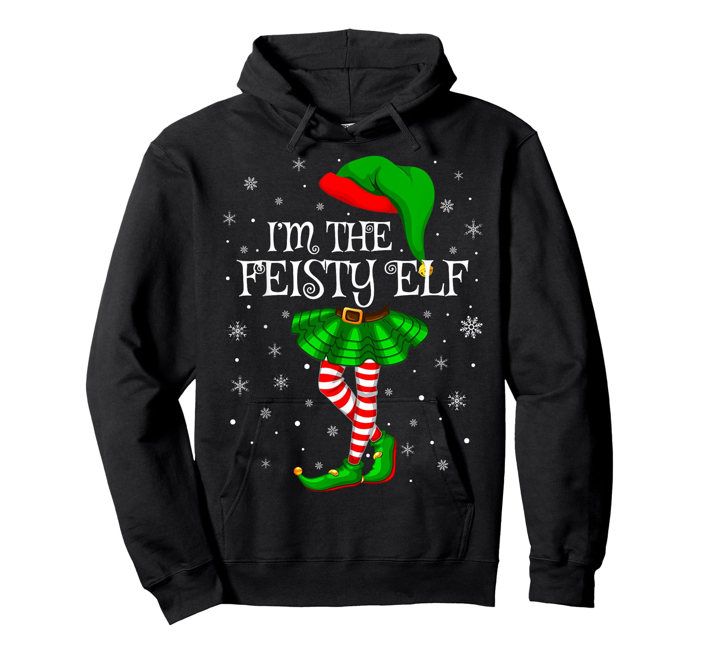 Family Matching Women Girls I'm The Feisty Elf Christmas T-Shirt