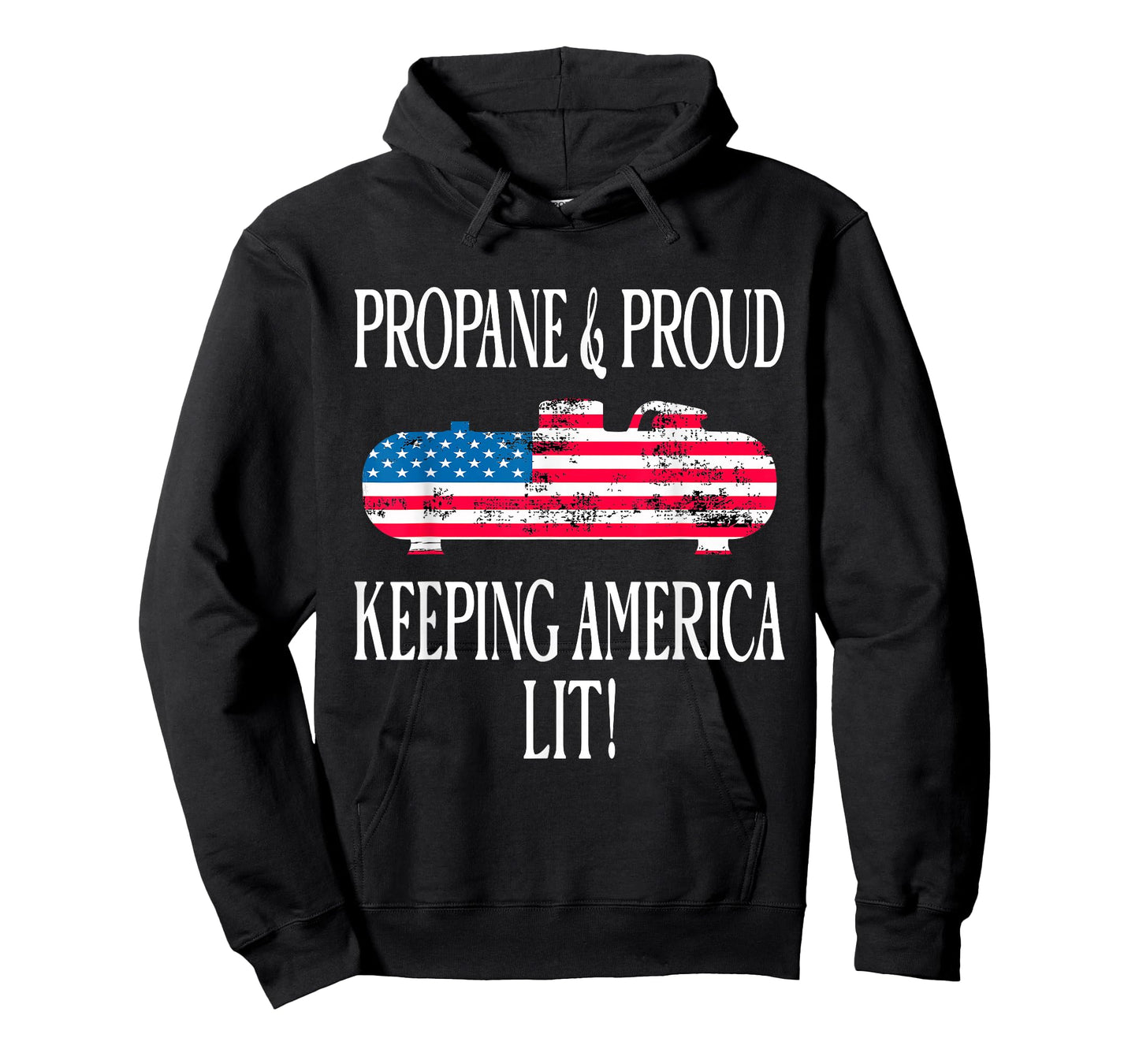 Propane & Proud Keeping America Lit US Flag Propane Tank T-Shirt