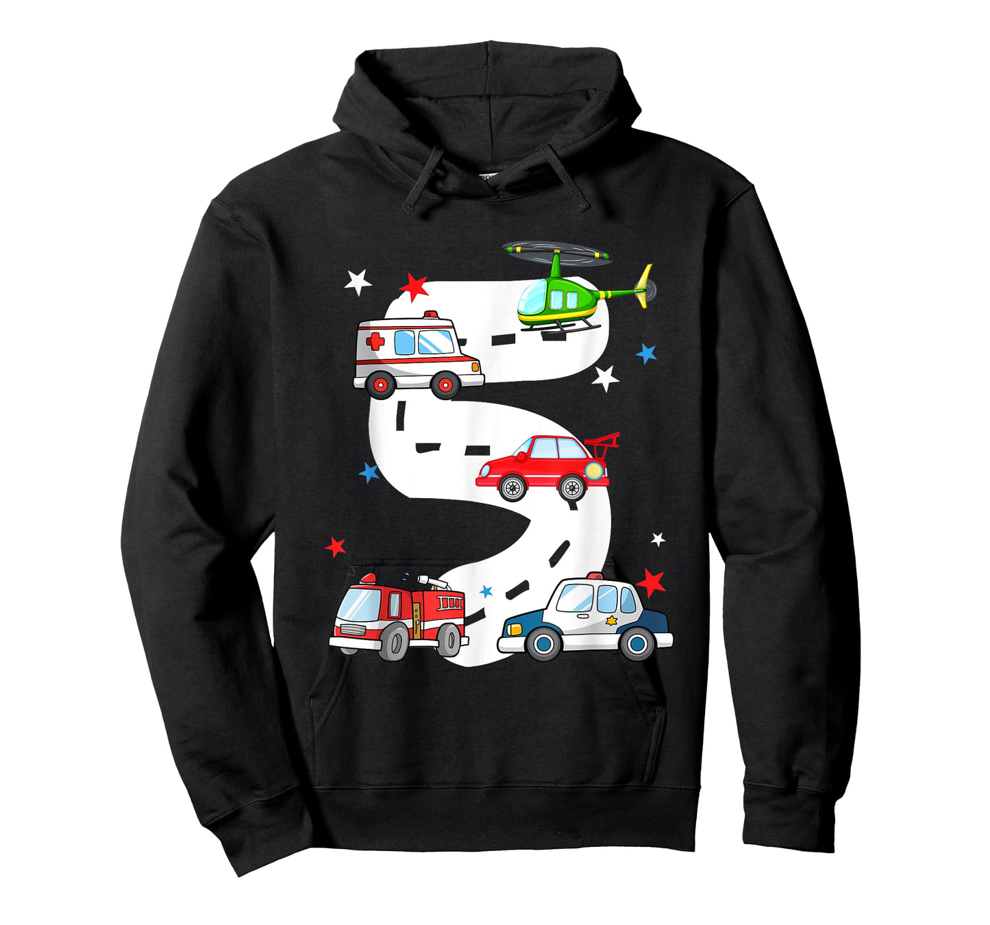 5th Birthday Emergency Vehicles 5 Year Old Birthday Kids T-Shirt
