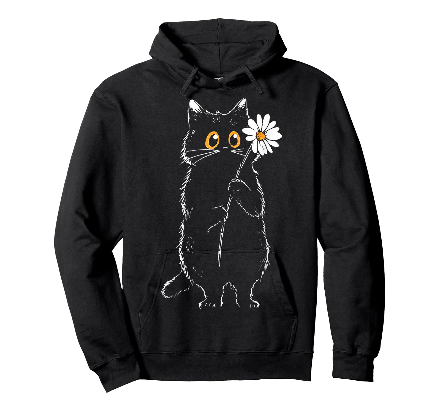 Cat Drawing Flower Cute Animal Motif Illustration Cat T-Shirt