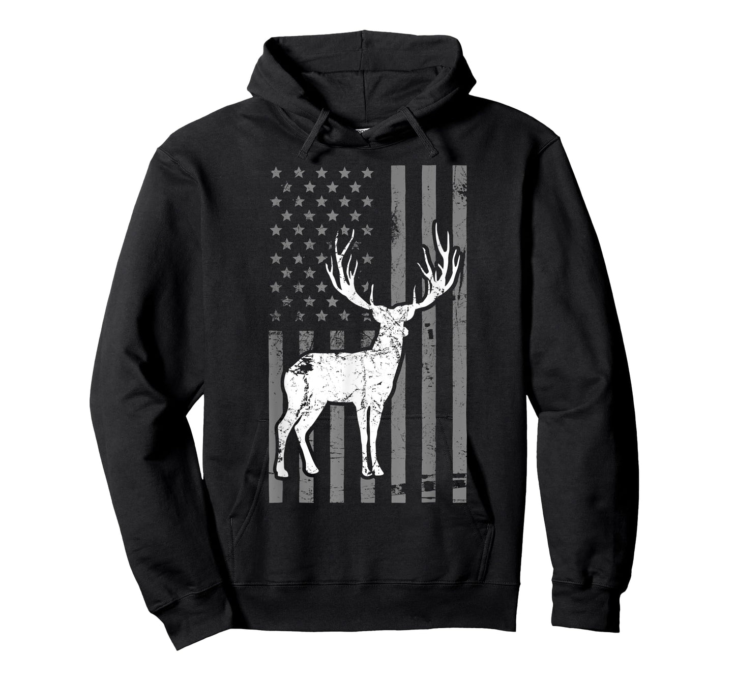 Whitetail Buck Deer Hunting USA Flag T-Shirt for Women Men