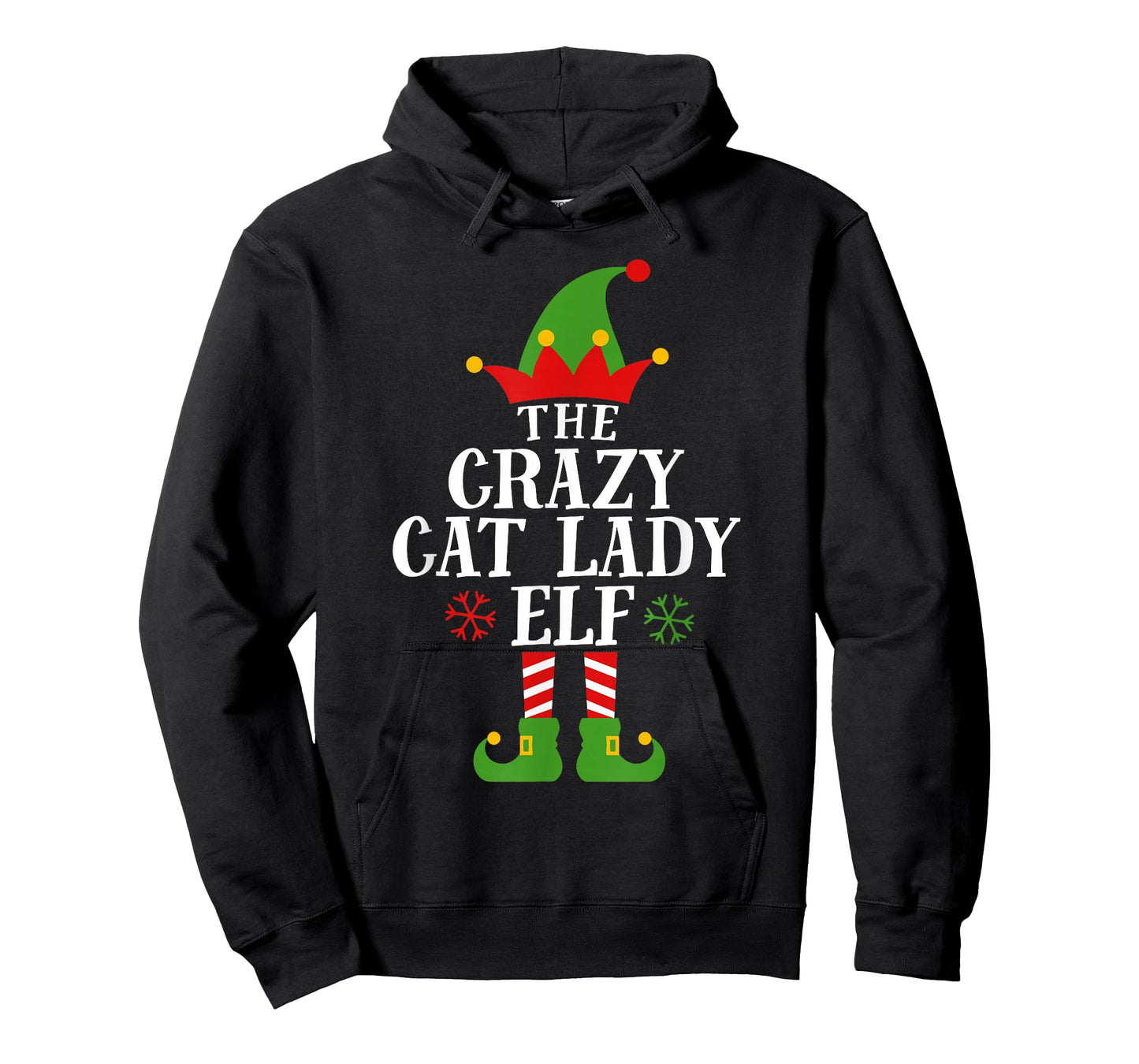 The Crazy Cat Lady Elf Funny Matching Christmas Pajama T-Shirt