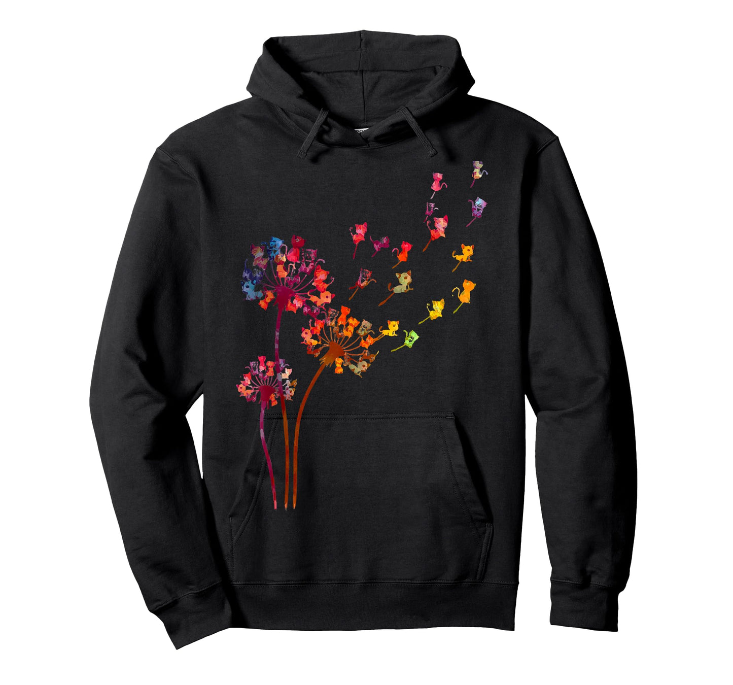 Tie Dye Dandelion Cats Flower Colorful Pet Cat T-Shirt Small
