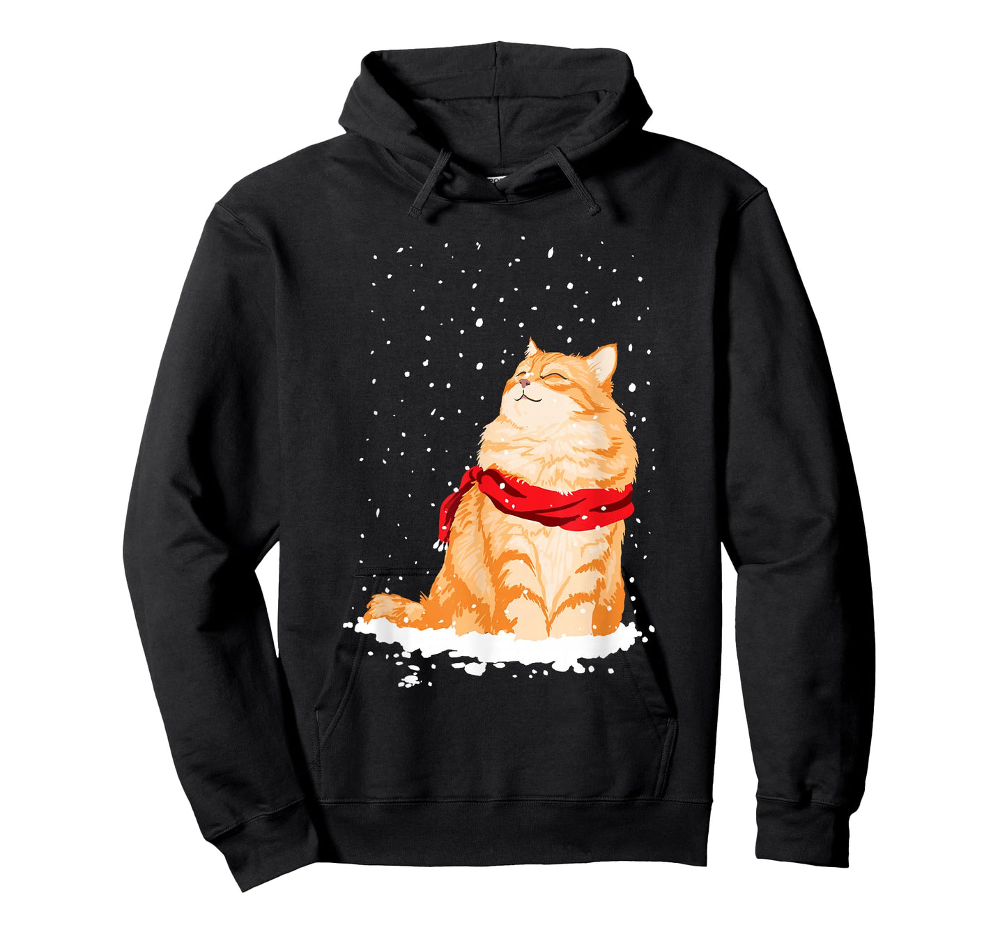 Cat Standing in The Snow Winter Christmas Cat Lover T-Shirt