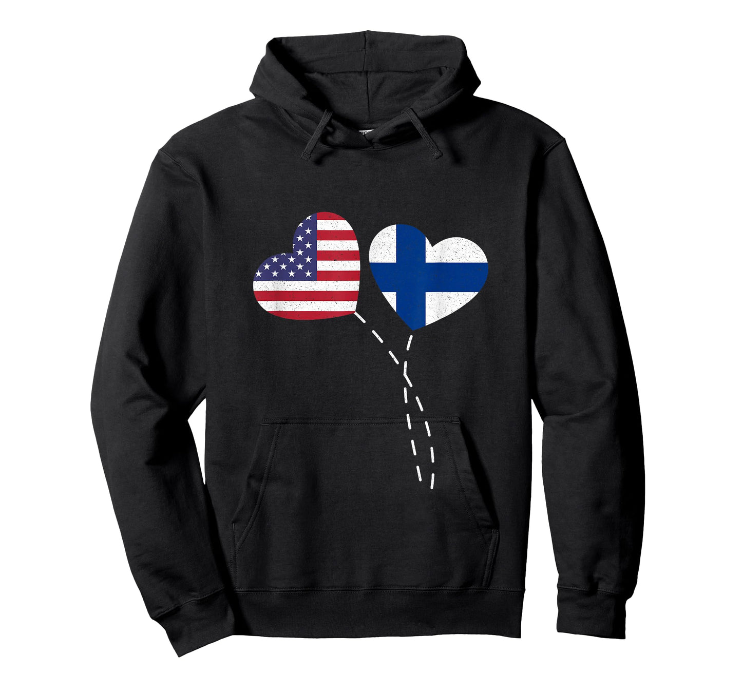 Loving Finland USA Flag Heart Finnish Americans Love Women Kids Men T-Shirt