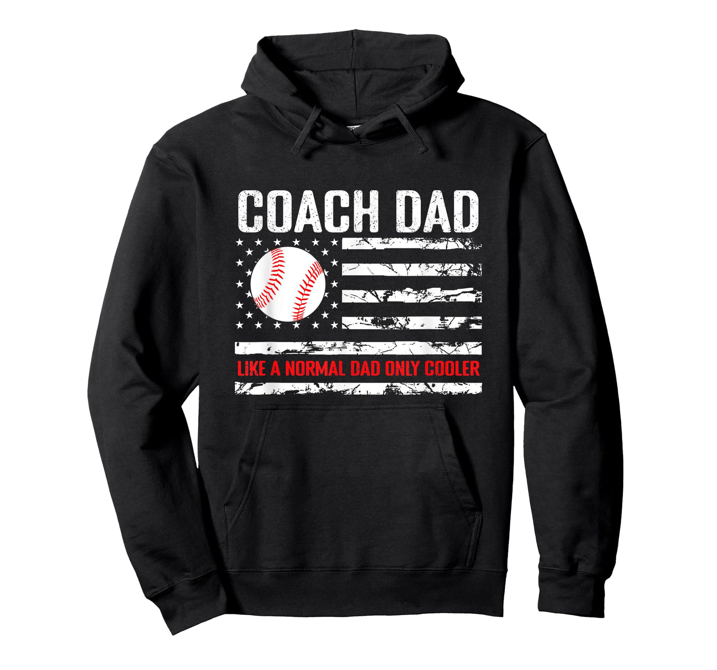 Baseball Coach Dad Like A Normal Dad Only Cooler USA Flag T-Shirt