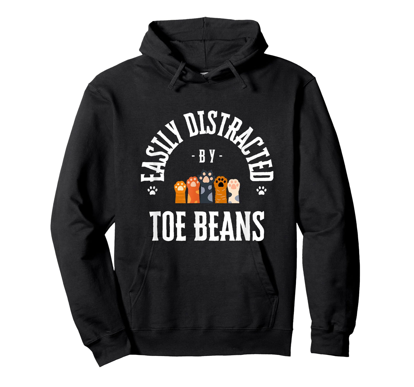 Easily Distracted By Toe Beans Cat Paw Funny T-Shirt