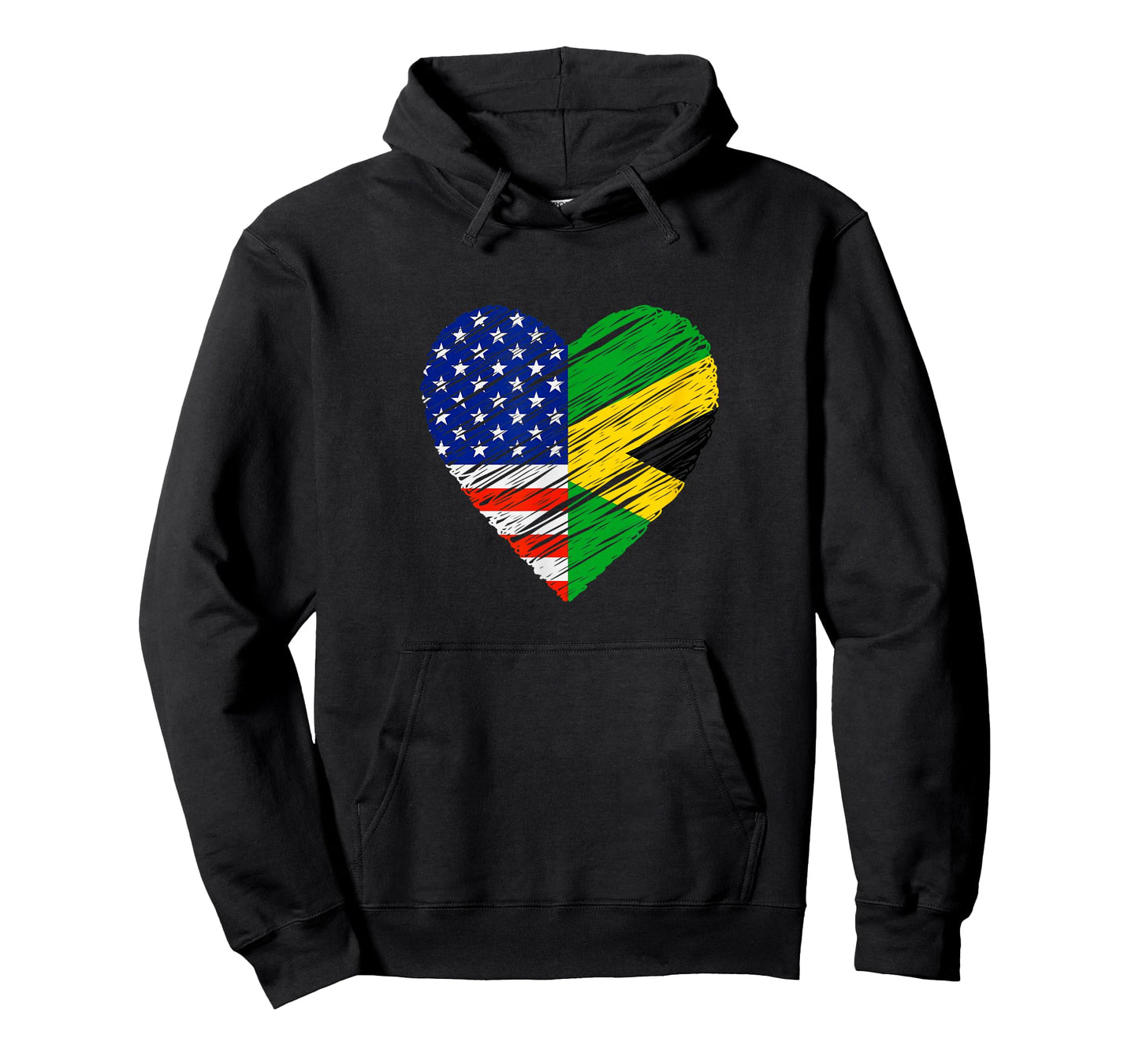 American Jamaica Heart USA Flag Jamaican Flag Love Heart T-Shirt