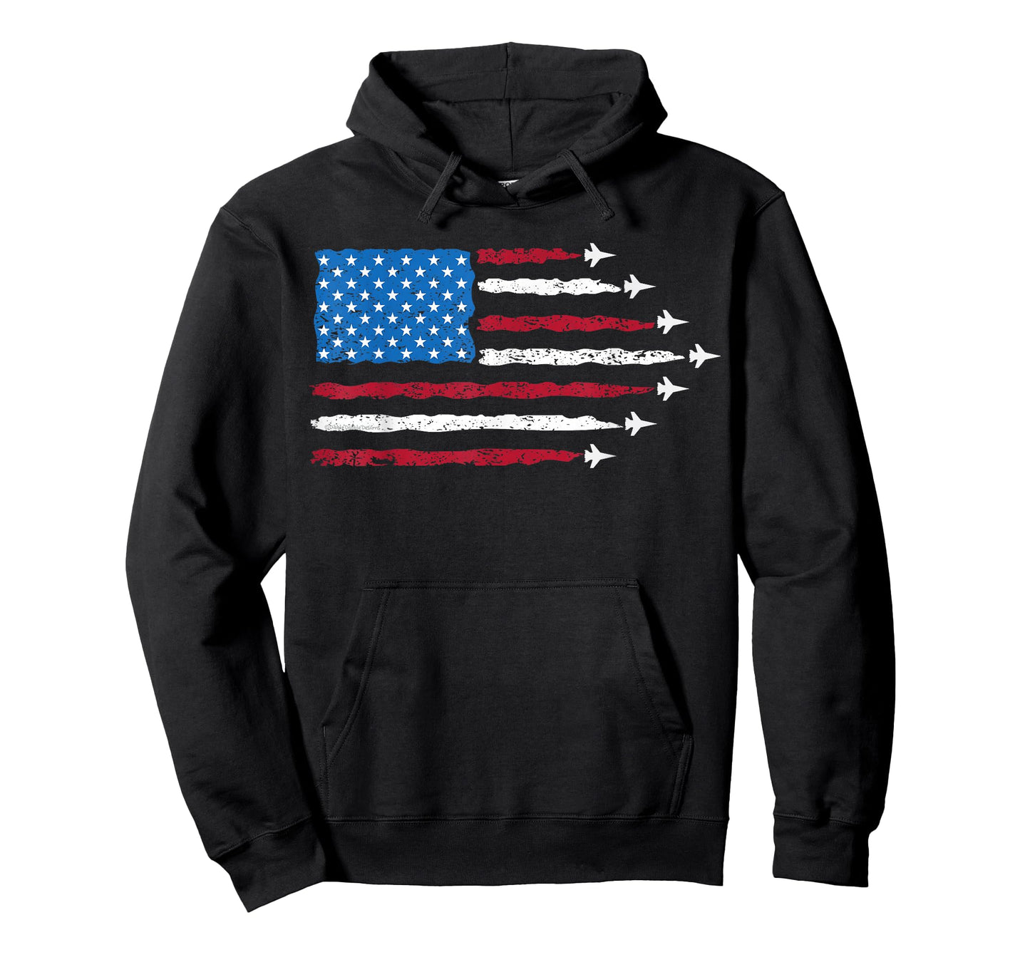 Patriotic Red White Blue USA Flag Fighter Jets 4th of July T-Shirt