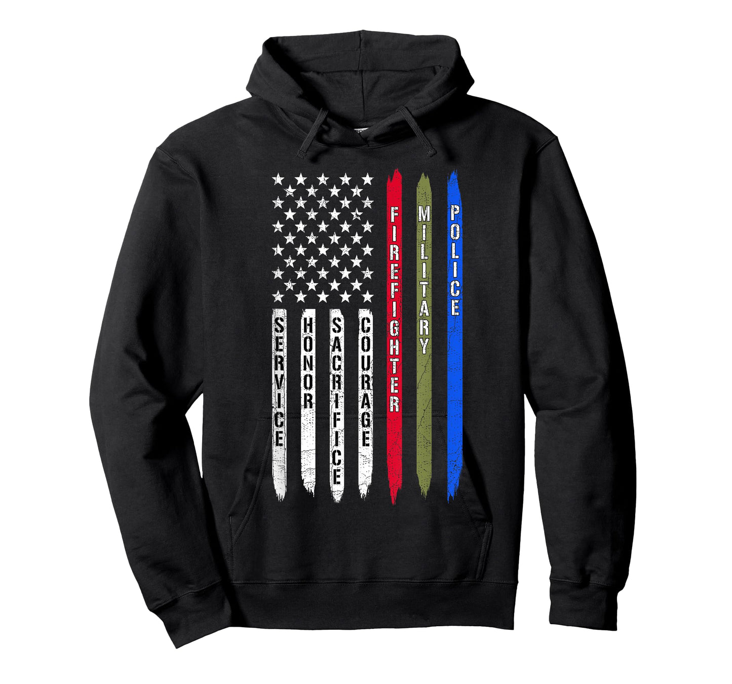 Police Military Fire Firefighter Thin Line Usa American Flag T-Shirt