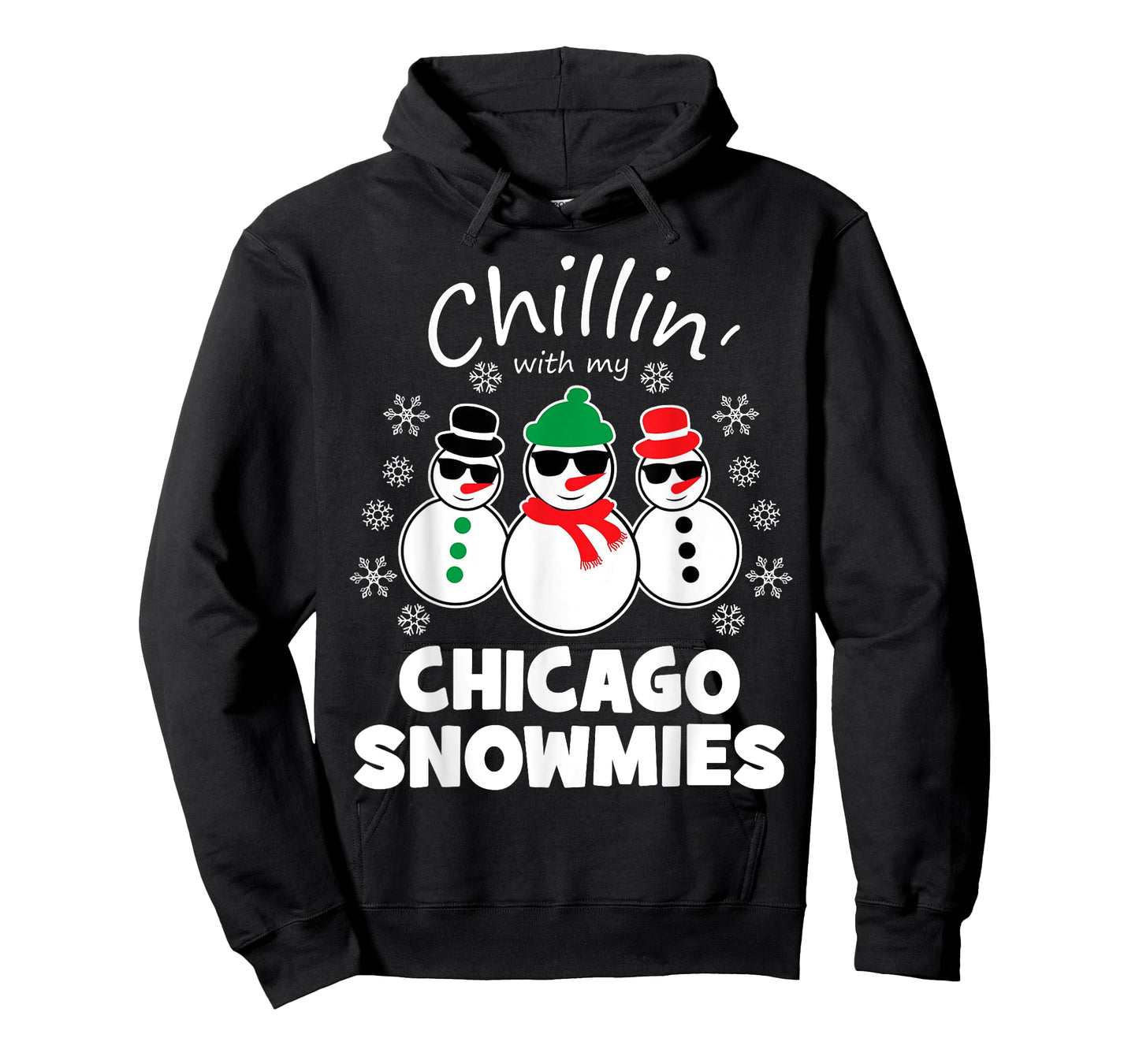 Chillin With My Chicago Snowmies Funny Christmas T-Shirt
