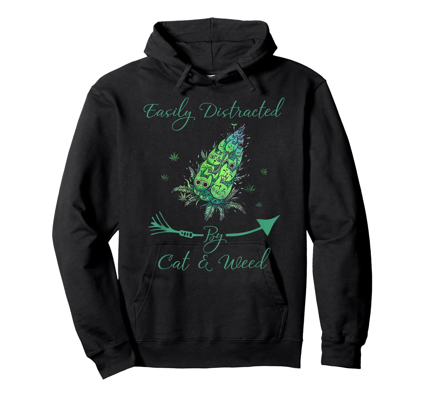 Easily Distracted By Cats _ Weed Funny Animal Pet Cat Smoked T-Shirt