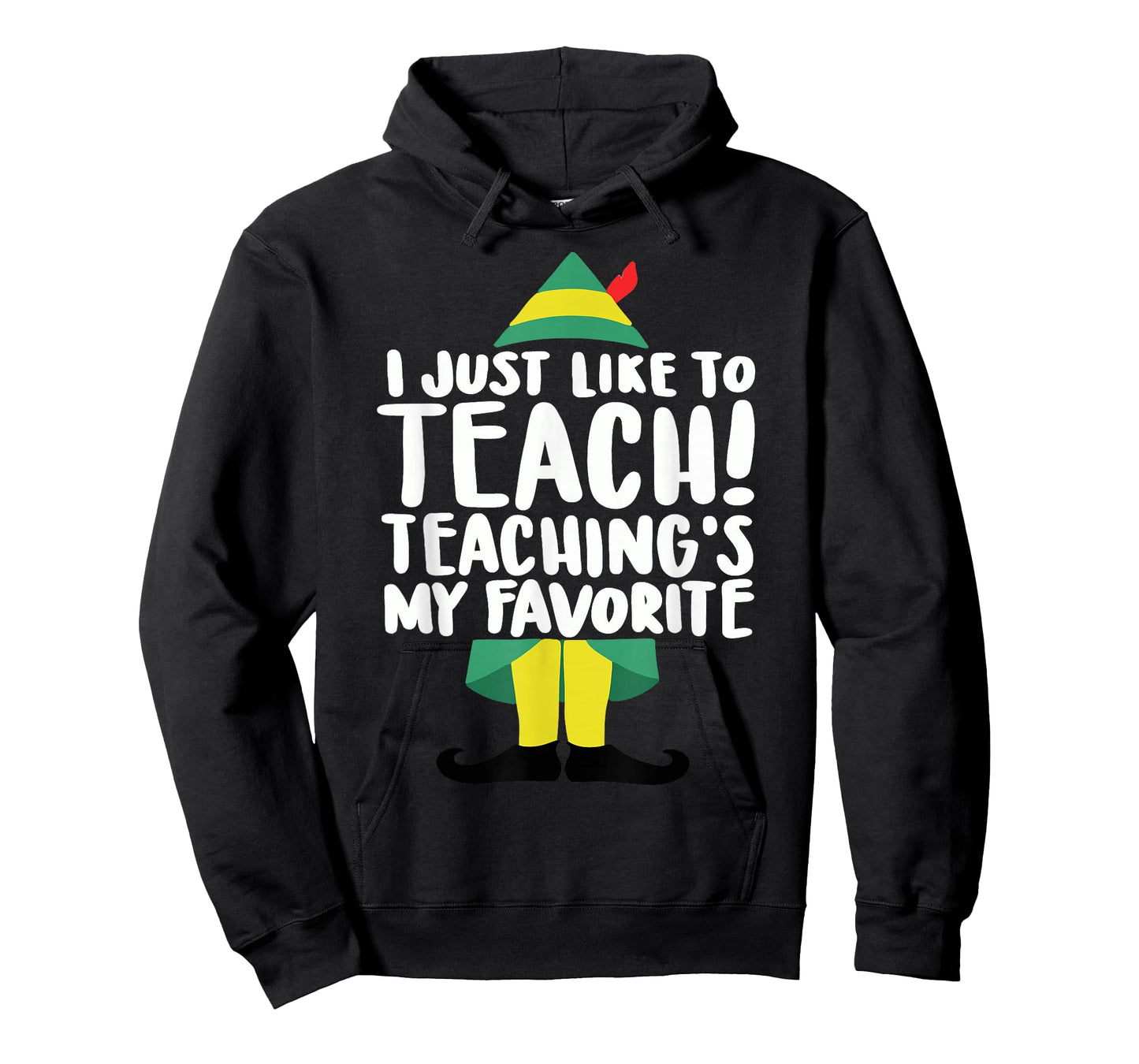 duble2t I Just Like to Teach Teachings My Favorite Elf Teacher Unisex-Adults & Unisex-Kids Red Short Sleeve T-Shirt
