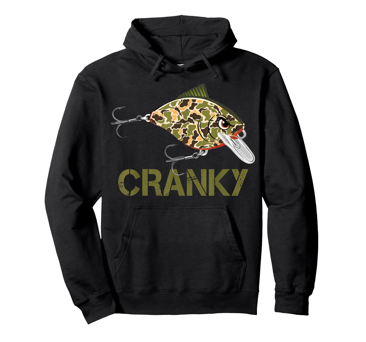 Cranky Camo Crankbait Fish Lure Angler Funny Father's Day T-Shirt