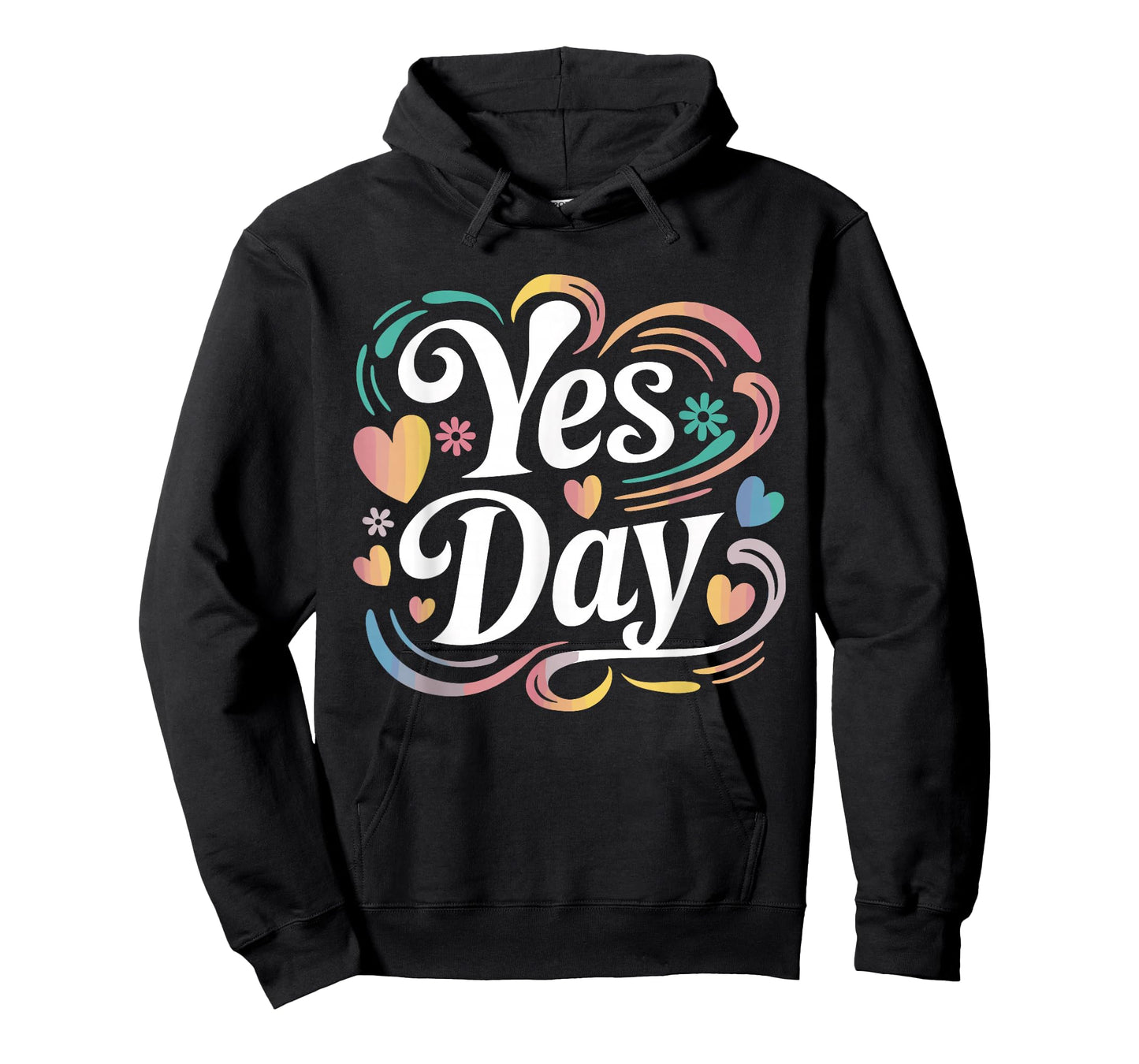 Yes Day Colorful Hearts and Swirls Fun T-Shirt