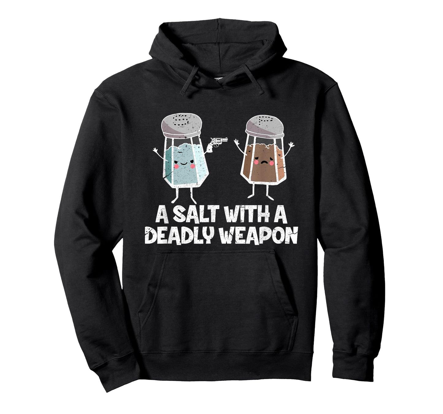 A Salt with a Deadly Weapon Funny Food Pun Gun Kawaii Foodie T-Shirt